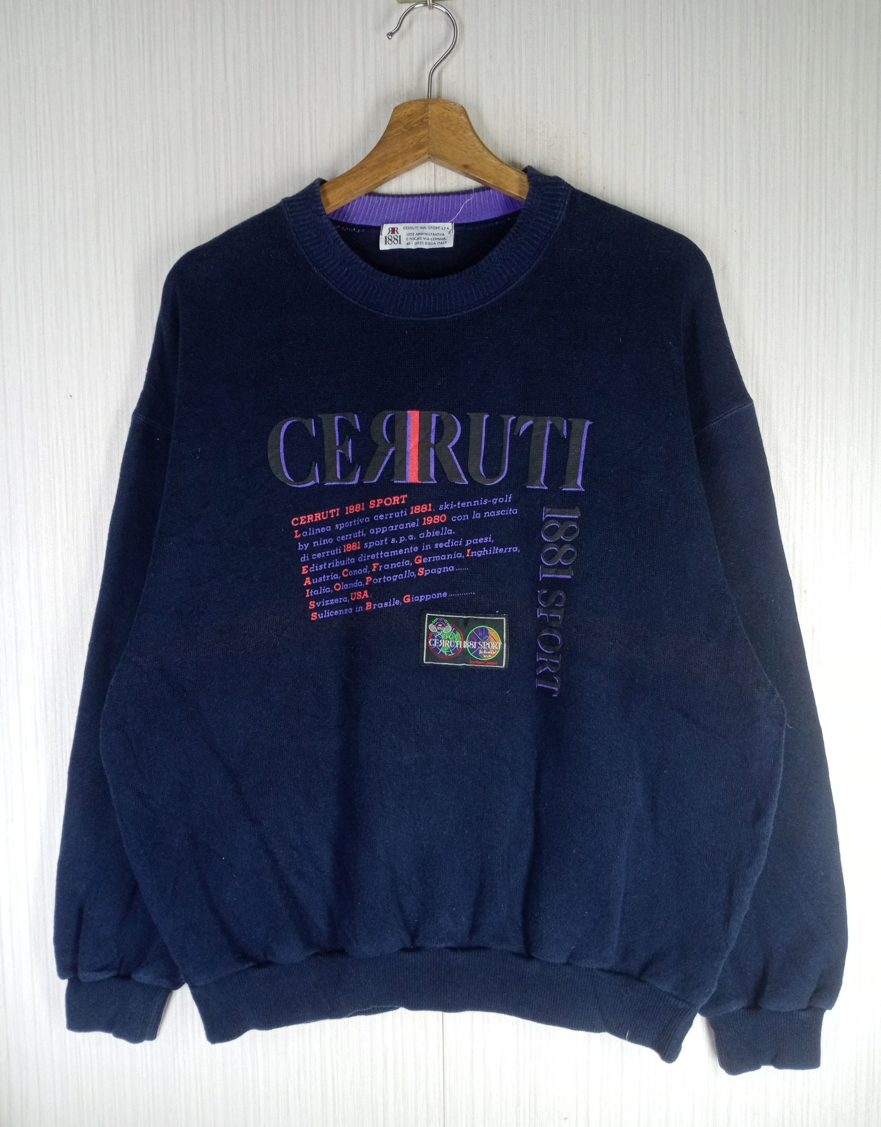 Japanese Brand Rare Vintage Cerutti 1881 Sport Crewneck Sweatshirt Size US L / EU 52-54 / 3 - 1 Thumbnail