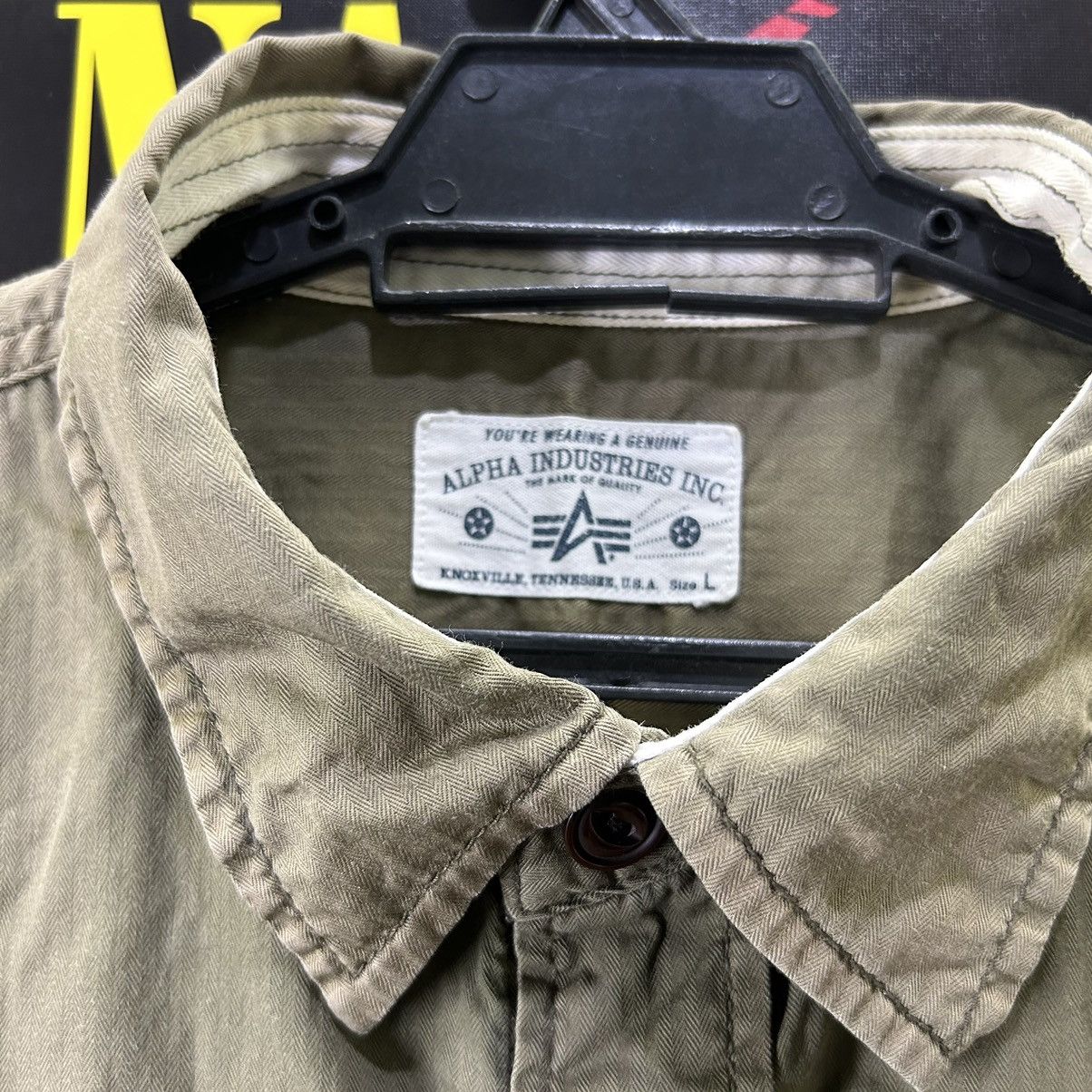 Alpha Industries Vintage Alpha Industries Inc Faded Green Button Down Shirts Size US S / EU 44-46 / 1 - 4 Thumbnail