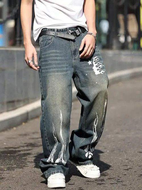 Jean VINTAGE denim jeans Y2K baggy Size US 32 / EU 48 - 4 Thumbnail