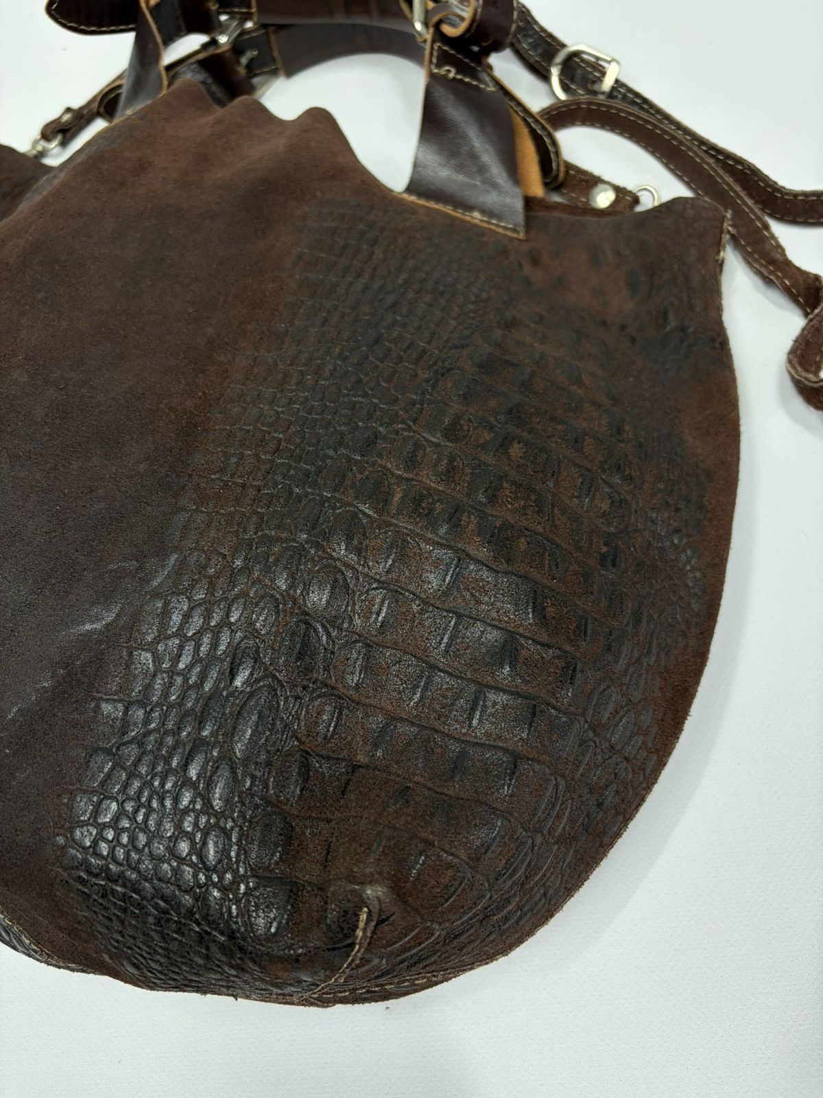 If Six Was Nine Distressed Leather Studded Bag Rick Owens Vibe y2k Dark Punk Size ONE SIZE - 10 Thumbnail