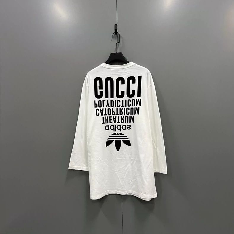 Gucci Adidas Adidas co-branded beige printed logo long slee