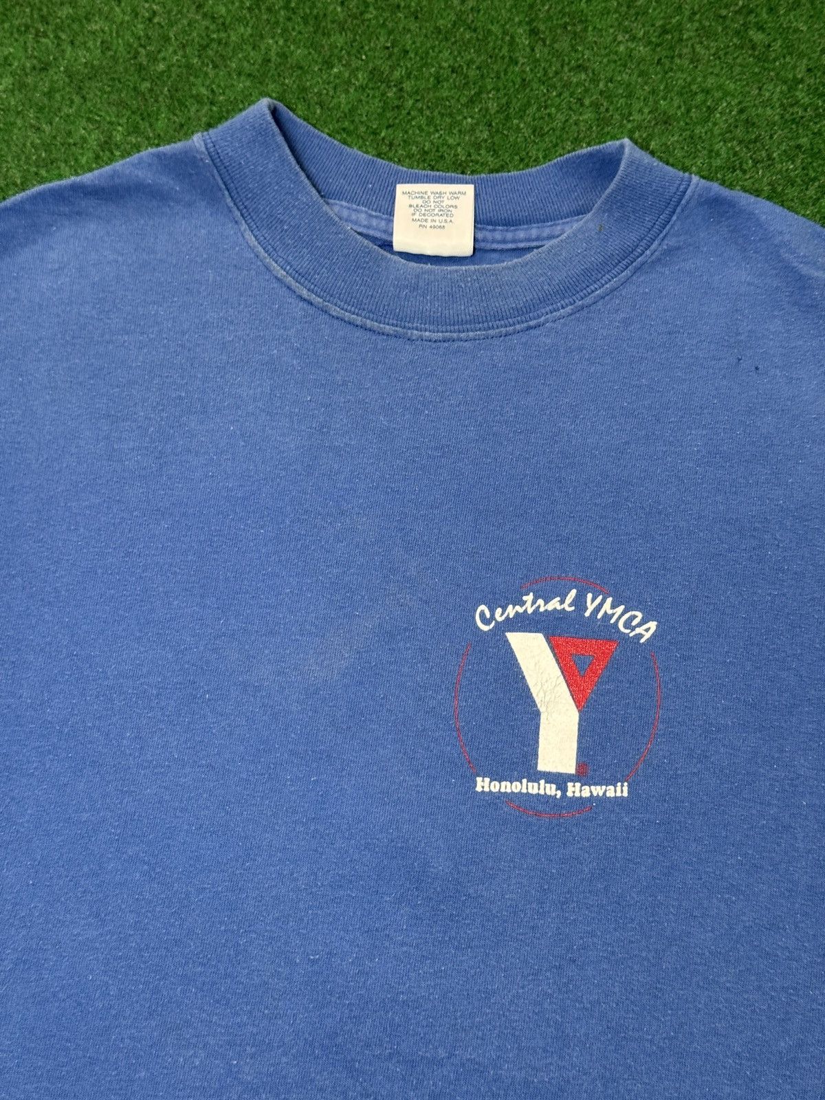 Soffe Vintage 90s Honolulu Hawaii Central YMCA Retro Blue T Shirt Size US L / EU 52-54 / 3 - 2 Thumbnail