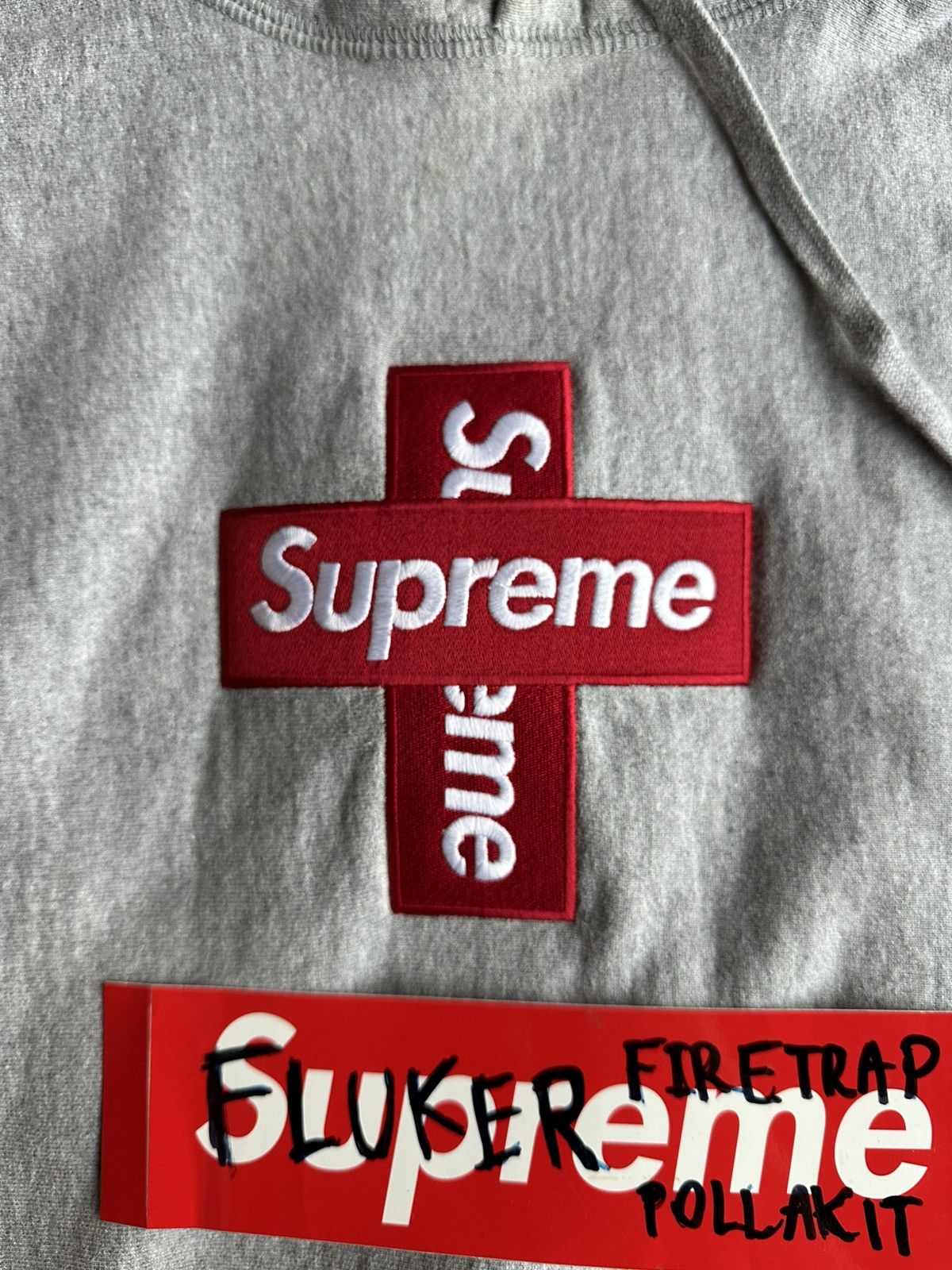 Supreme Supreme Cross Bogo grey Hoodie used 9/10 Size XL Size US XL / EU 56 / 4 - 1 Thumbnail