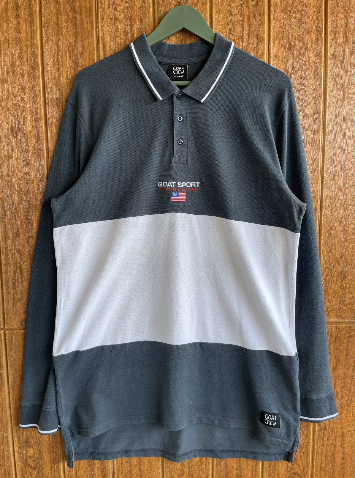 Hype🔥GOAT CREW🔥Embroidery Logo Polo Shirt Longsleeve
