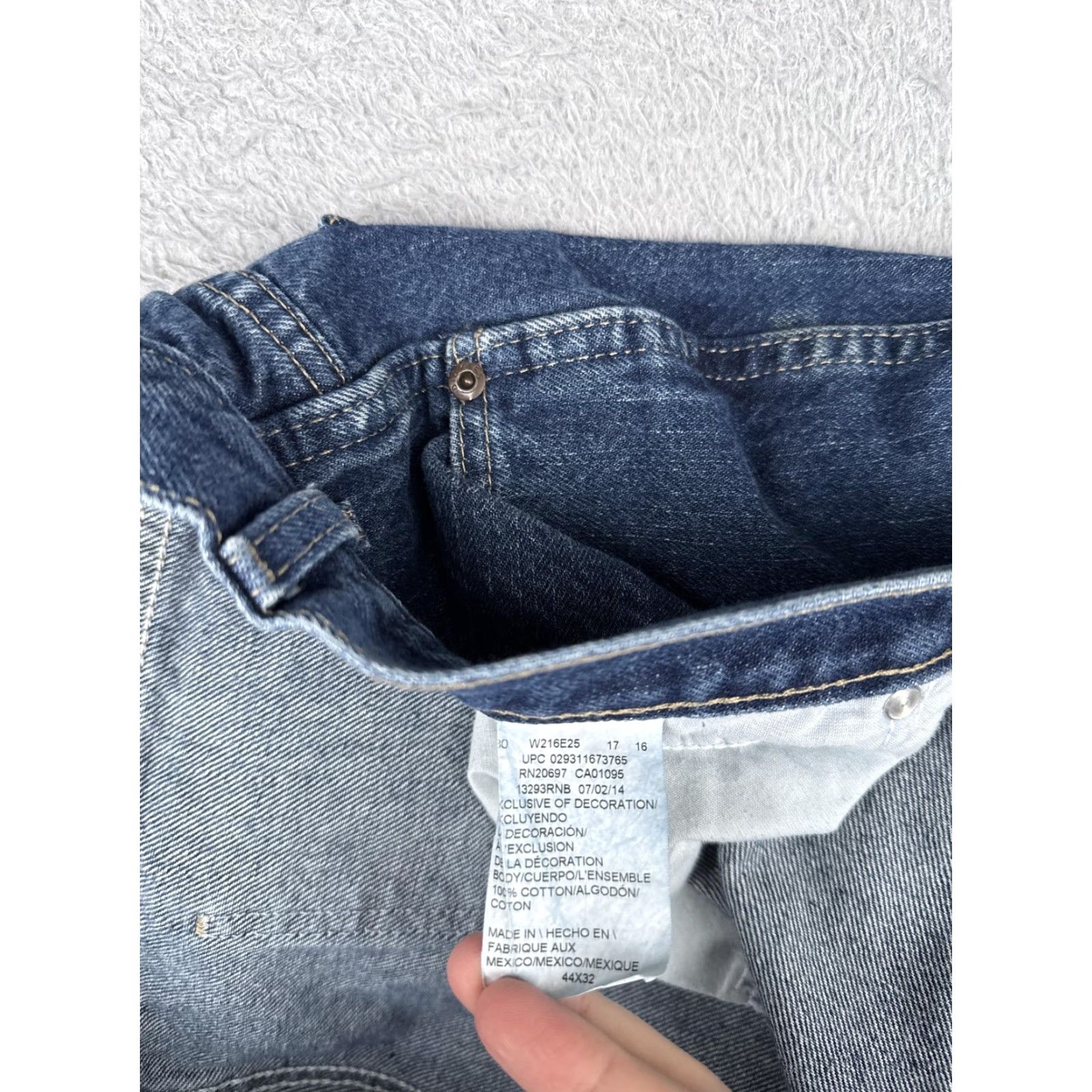 Dickies Dickies Jeans Mens 44x32 Blue Denim Straight Leg Zip Fly 5 Pocket Workwear Size US 44 / EU 60 - 6 Thumbnail