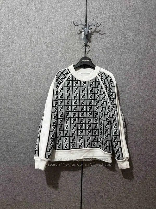 Fendi Fendi Men's Cream Wool Print Sweatshirt . Size US S / EU 44-46 / 1 - 1 Thumbnail