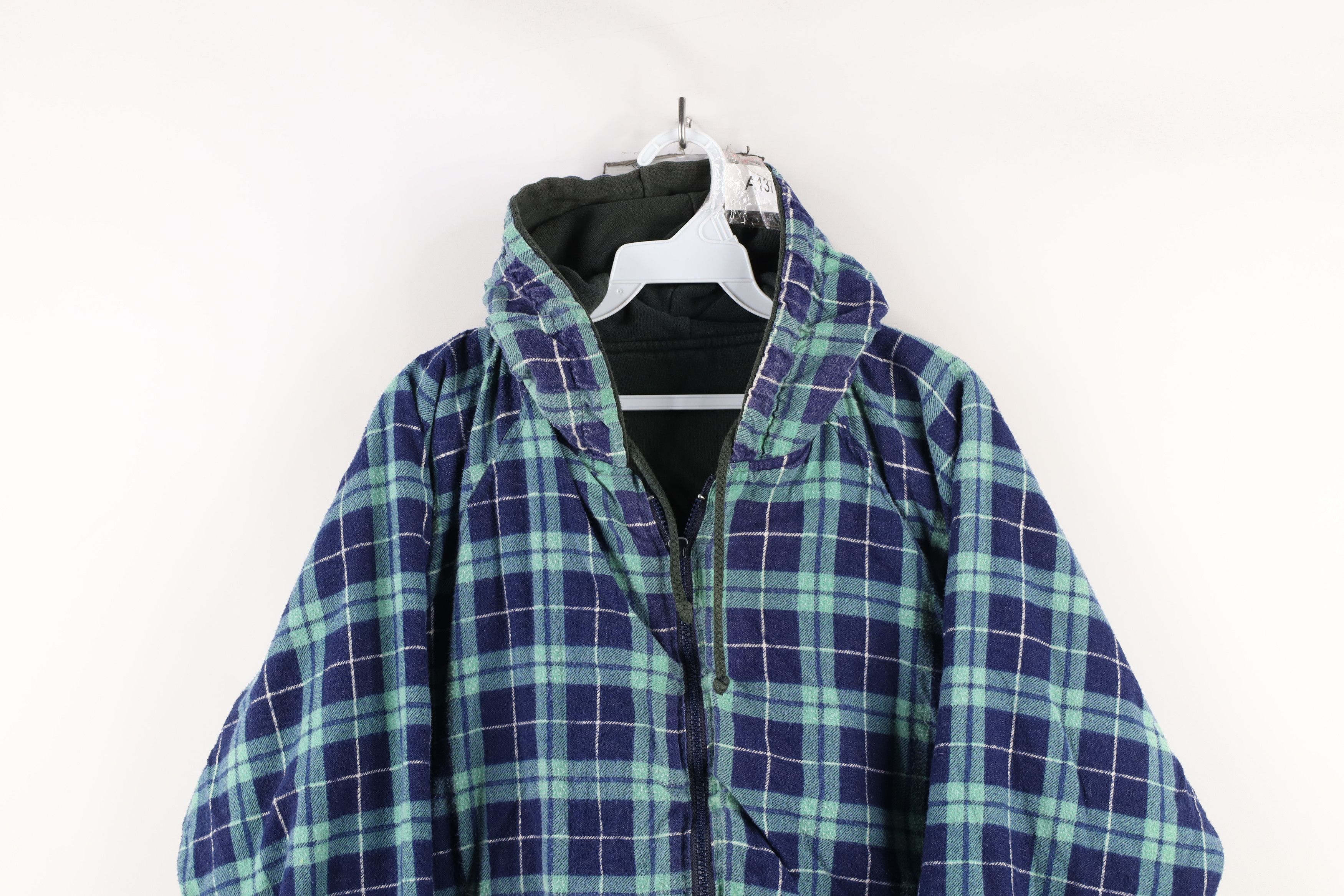 Vintage Vintage 90s Streetwear Blank Reversible Full Zip Hoodie Size US L / EU 52-54 / 3 - 14 Thumbnail