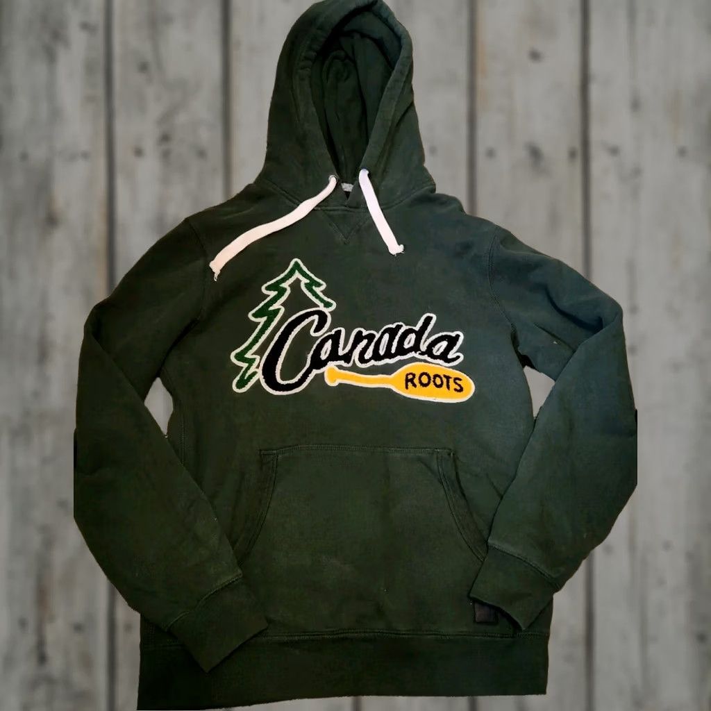 Roots VINTAGE Roots Canada Hoodie XS Embroidered Pullover Sweater Sweatshirt Men Green Logo Accent Pockets Hooded Outdoor Regular Size XS Size US XS / EU 42 / 0 - 1 Thumbnail