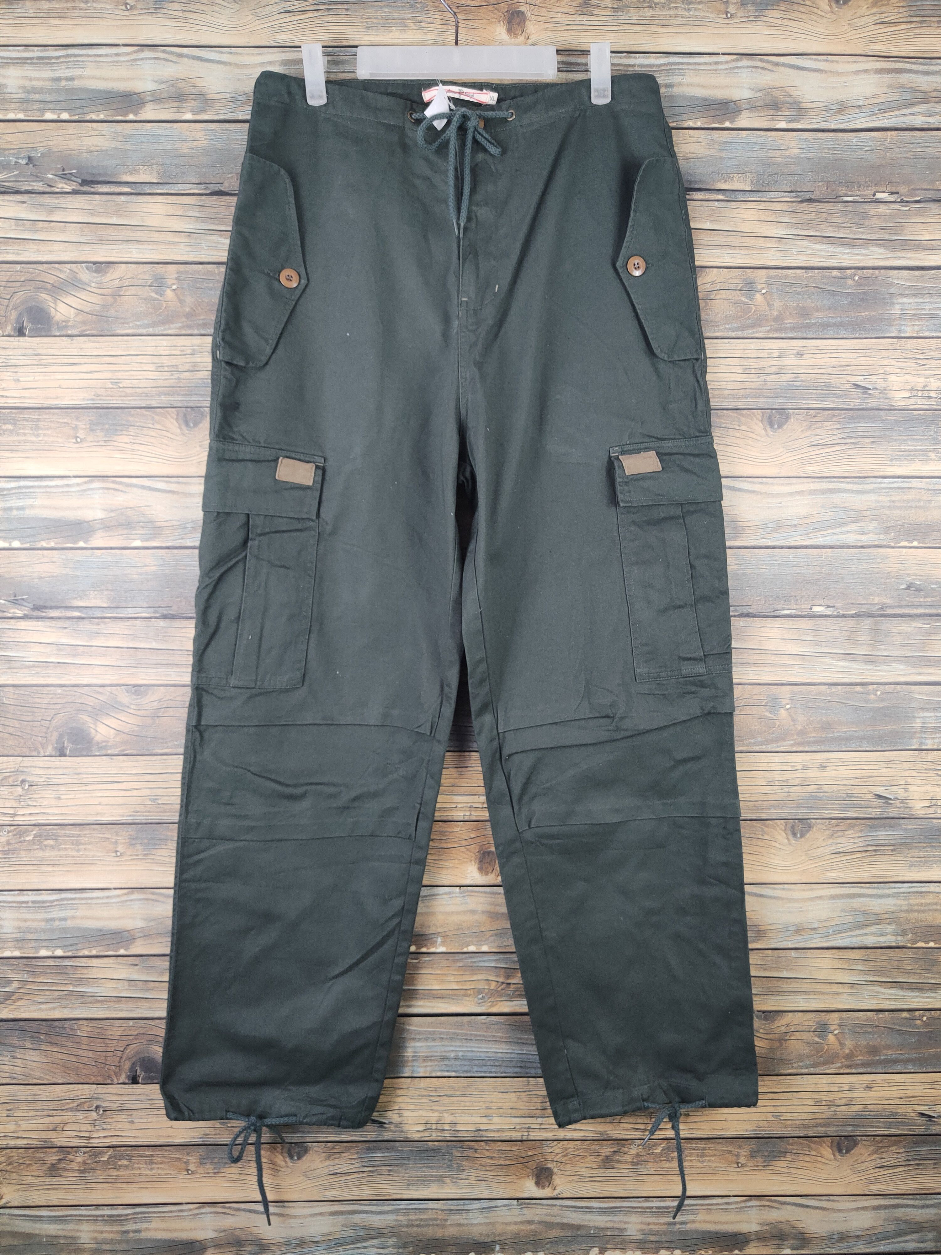 Japanese Brand DL Roughness Troop Green Multipocket Cargo Pants #1484 Size US 34 / EU 50 - 1 Thumbnail