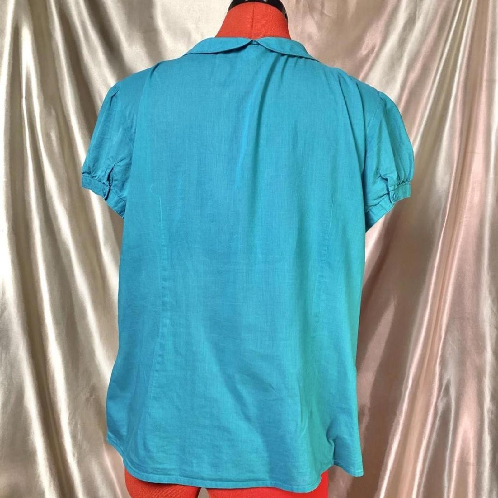 Other Retro prairie cottagecore blouse with buttoned cap sleeves! Size XL / US 12-14 / IT 48-50 - 7 Thumbnail