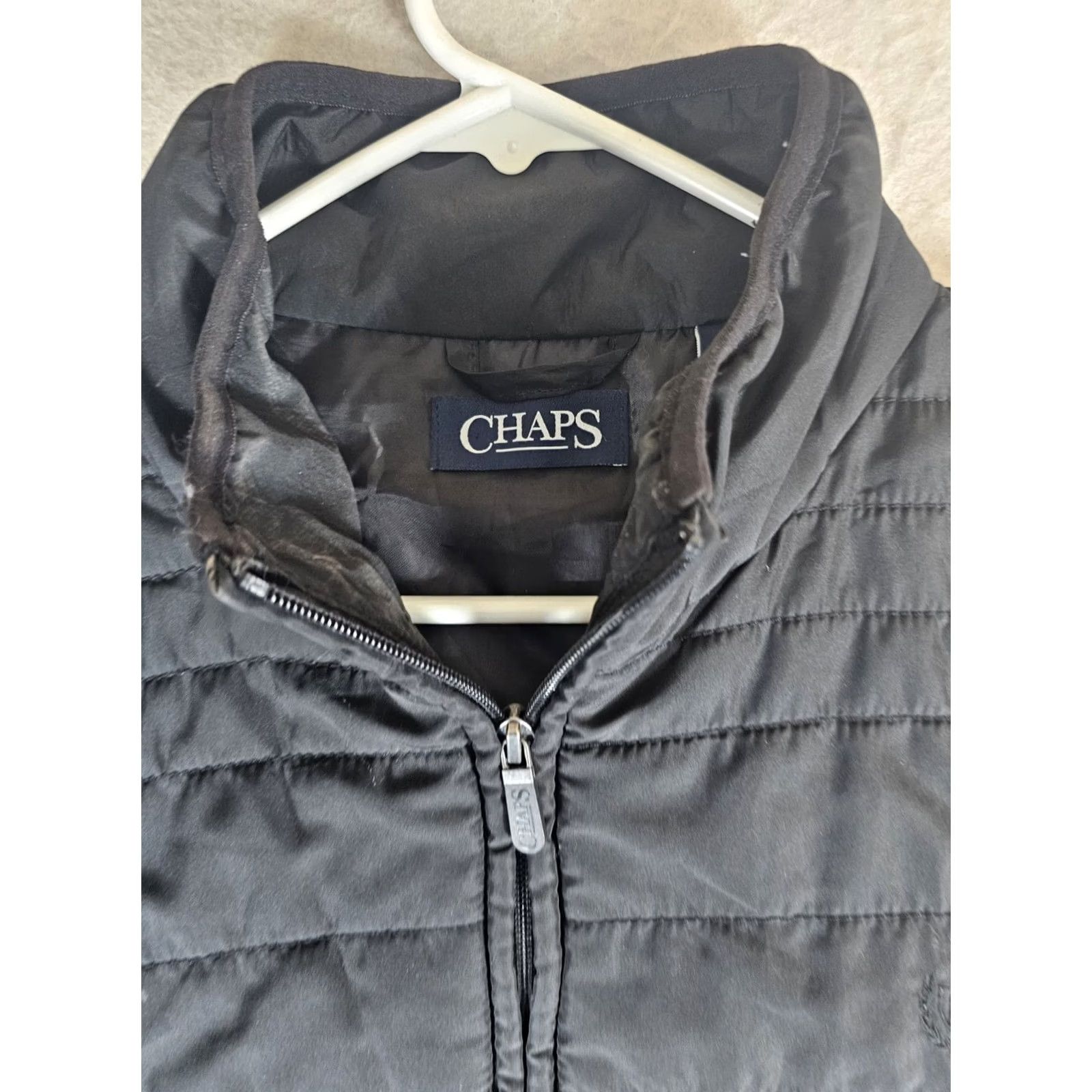 Chaps Chaps Signature Black Puffer Vest Full Zip Pockets LOGO Embroider Mens Sz L Tall Jacket Size US L / EU 52-54 / 3 - 3 Thumbnail