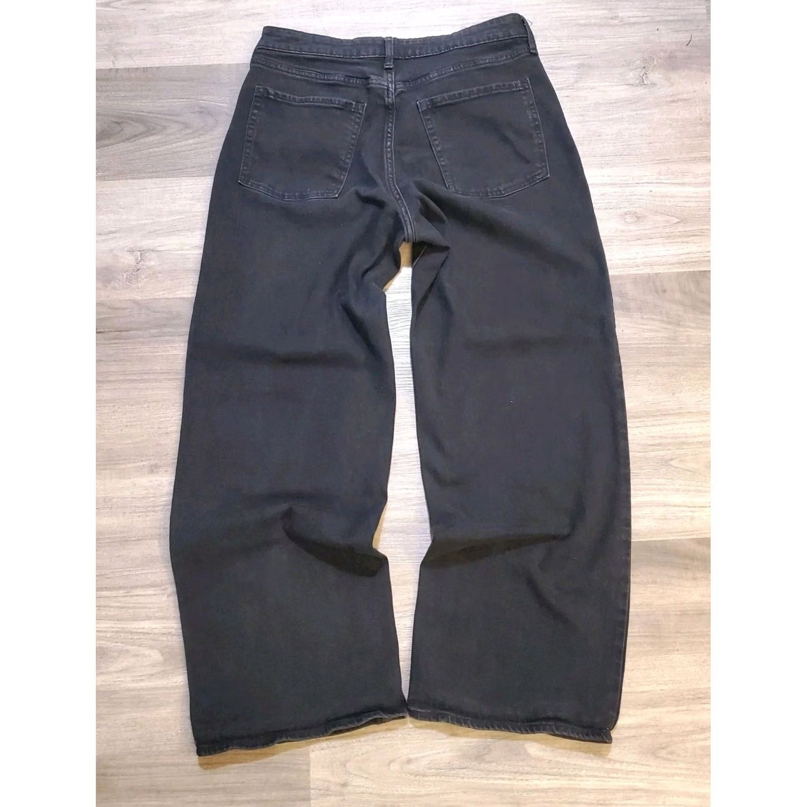 Old Navy Old Navy Womens Black High Rise Wow Wide Leg Jeans Size 12 Cotton Blend Grunge 90s Size 34" / US 12 / IT 48 - 2 Thumbnail