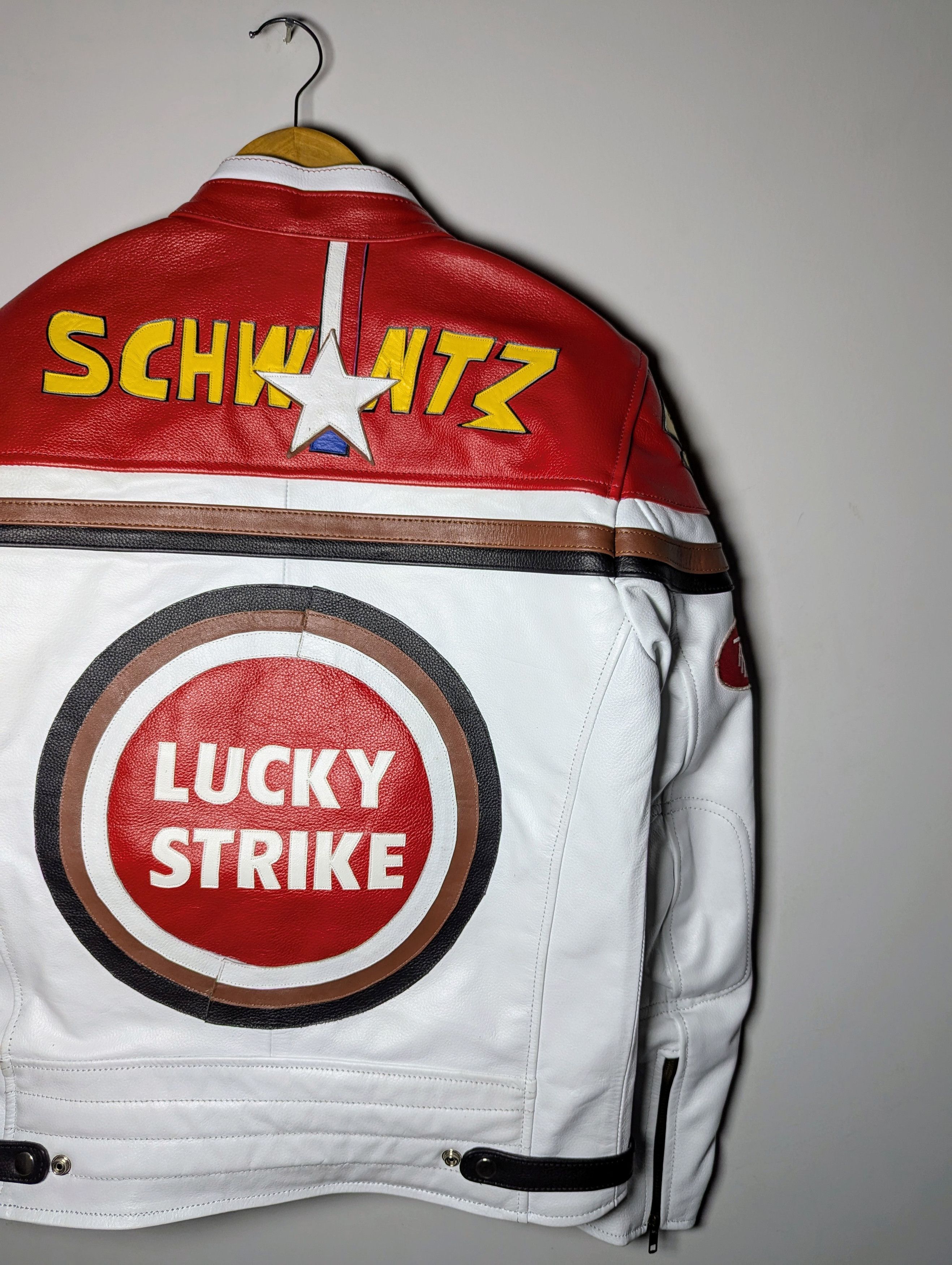 Vintage 💦 LUCKY STRIKE 💥 RARE VINTAGE LEATHER JACKET Size L / US 10 / IT 46 - 8 Thumbnail