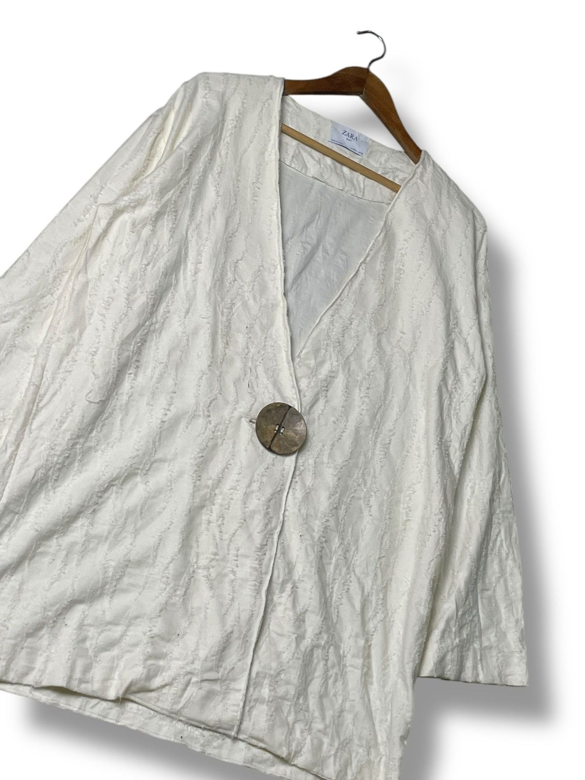 Vintage × Zara Zara Frayed Oversized Button Coat (56) Size US S / EU 44-46 / 1 - 4 Thumbnail