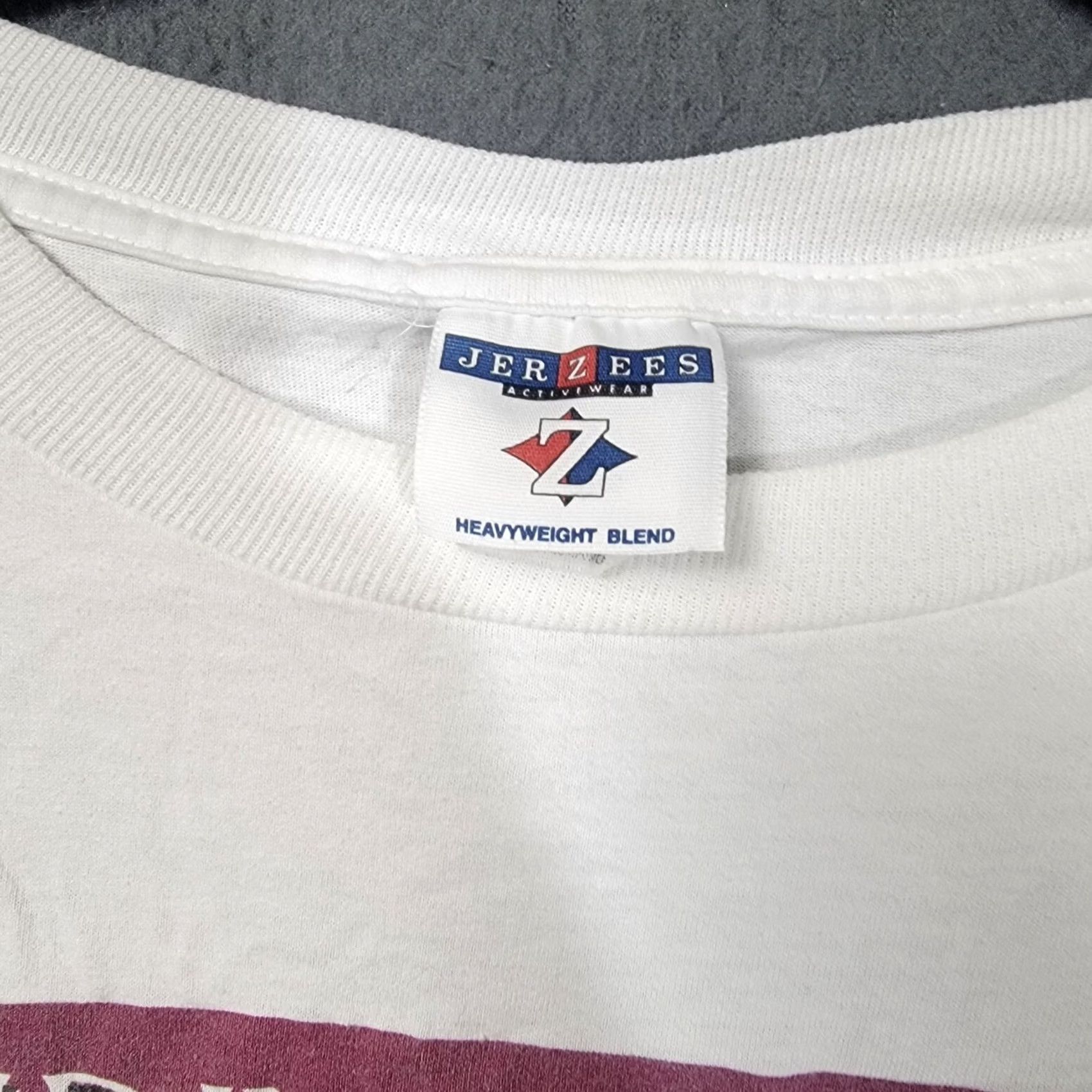 Jerzees VINTAGE Jerzees Golf Shirt Unisex Adult 2XL White Short Sleeve Graphic Tee 100% Cotton Mens Womens Boys Girls Size US XXL / EU 58 / 5 - 3 Thumbnail