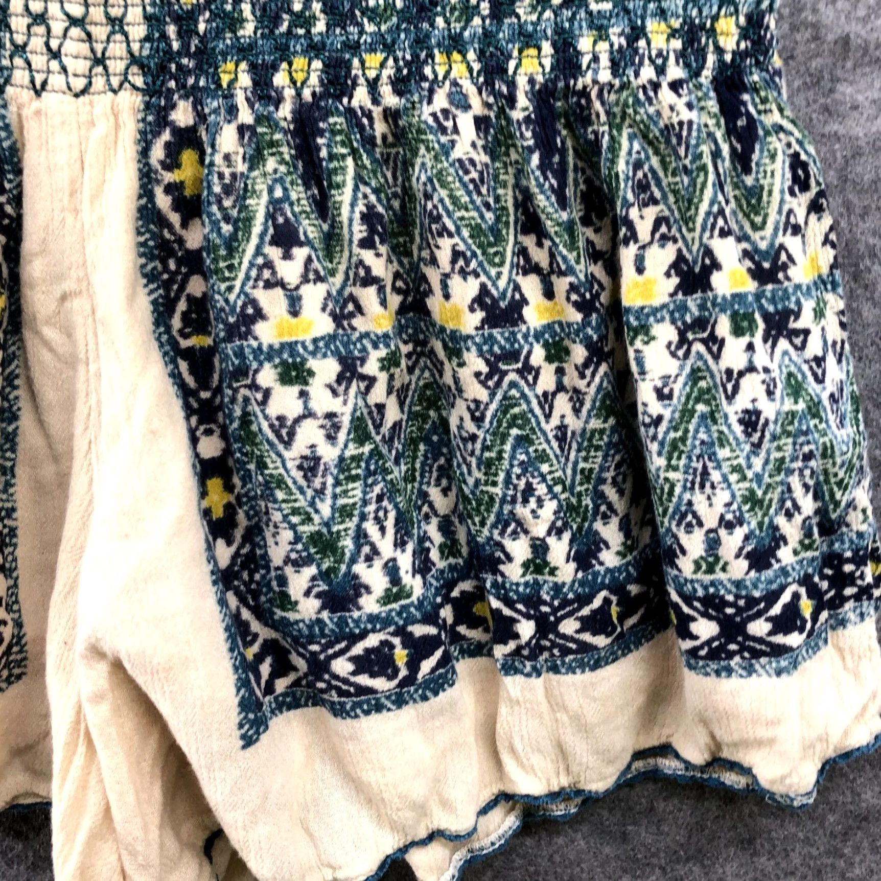 Free People Free People Pull On Shorts Womens XS Cream Batik Boho Cotton Shirt Size 26" / US 2 / IT 38 - 3 Thumbnail