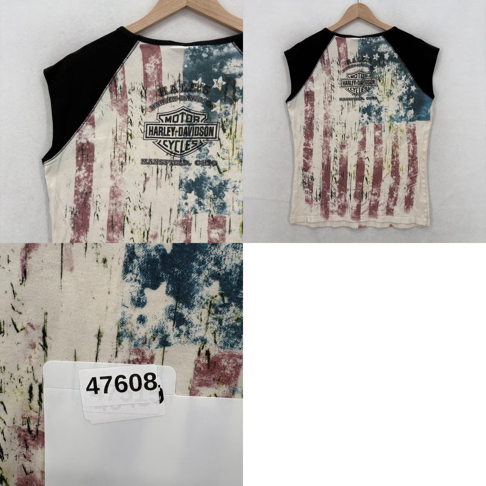 Harley Davidson Harley-Davidson Shirt Womens 2X Flag Eagle Patriotic Cap Sleeve Grunge Y2K Moto Shirt Size XXL / US 16-18 / IT 52-54 - 8 Thumbnail