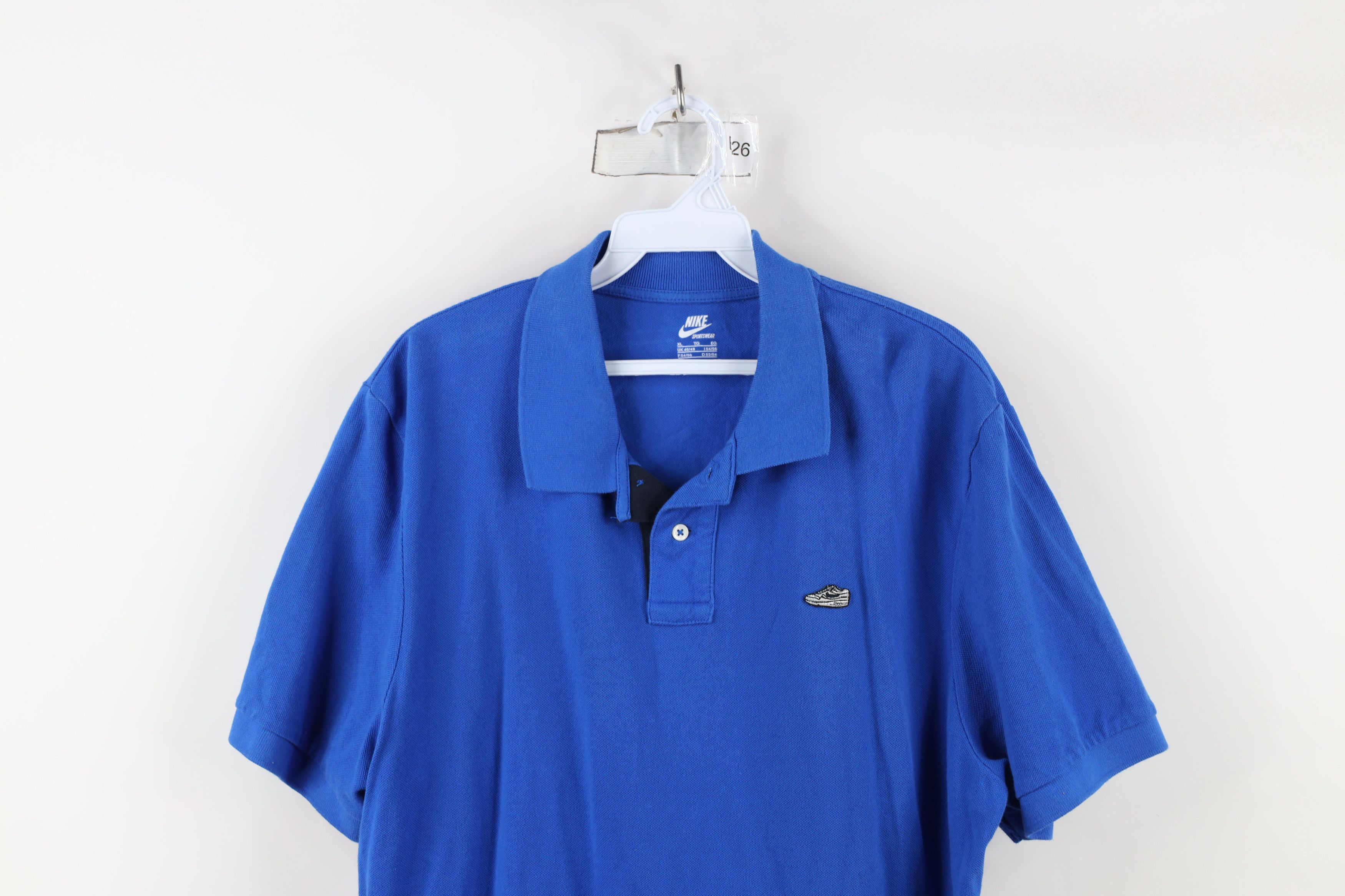 Nike × Vintage Vintage Nike Sportswear Max 90 Collared Golf Polo Shirt Blue Size US XL / EU 56 / 4 - 2 Thumbnail