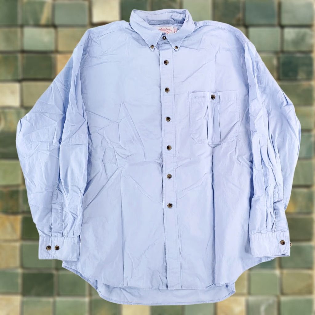 Filson VINTAGE Filson Button Down Shirt Long Sleeve Blue XL Mens 90s Utility Field Shirt Size US XL / EU 56 / 4 - 1 Thumbnail