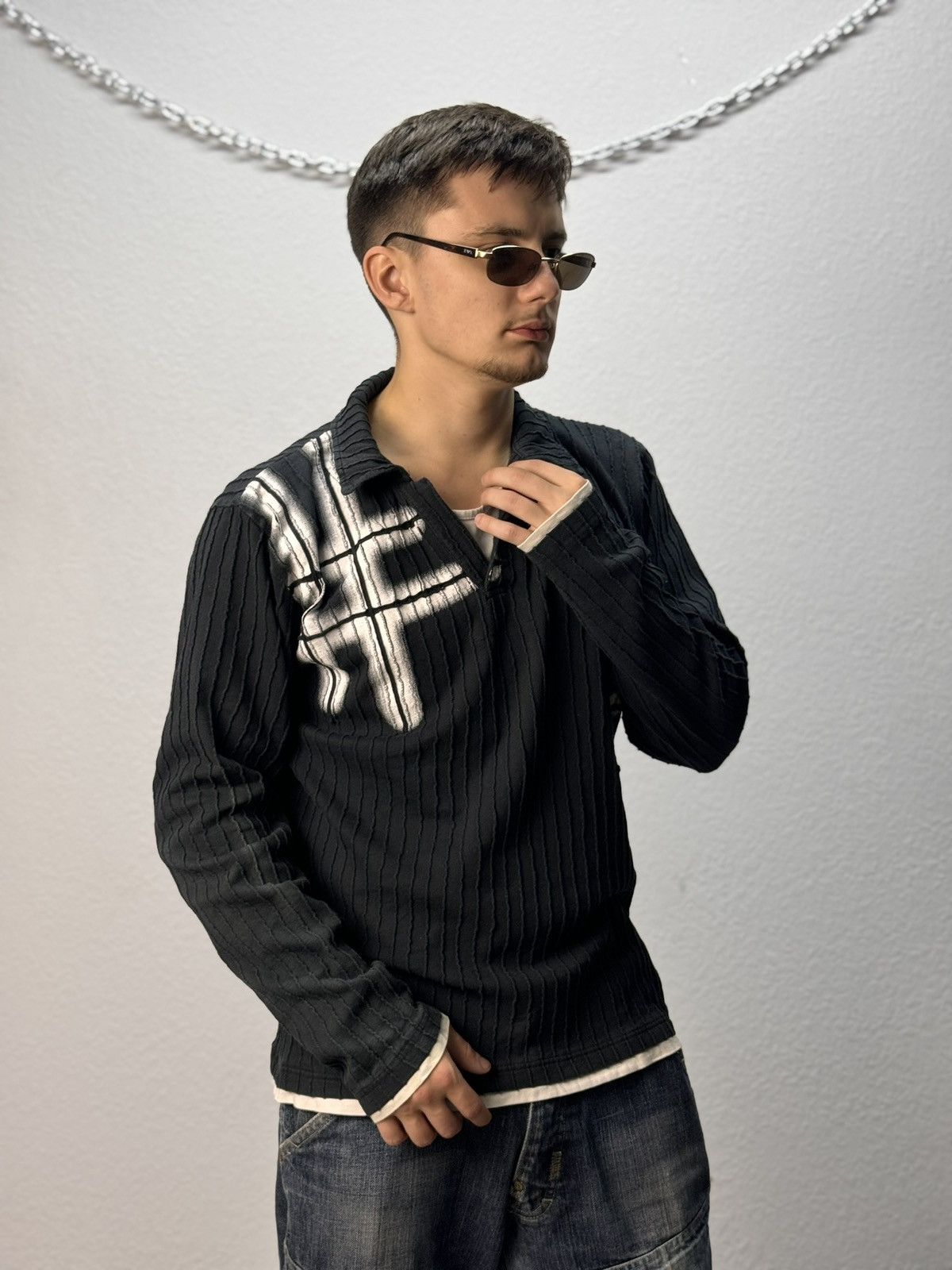 If Six Was Nine × Le Grande Bleu (L.G.B.) × Vintage VINTAGE SWEATER AVANT GARDE IF SIX WAS NINE STYLE GOTHIC Size US L / EU 52-54 / 3 - 4 Thumbnail