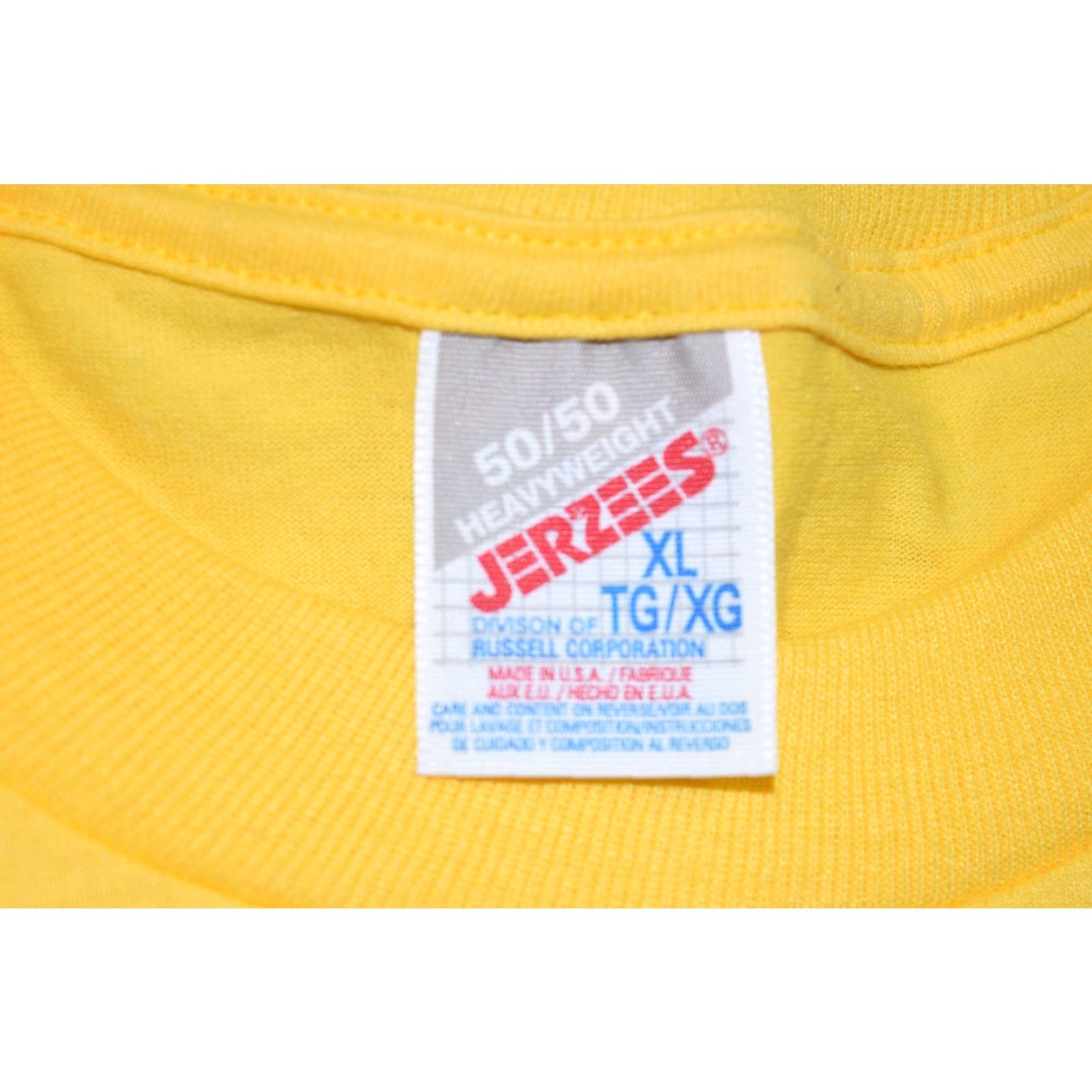 Jerzees VINTAGE Jerzees Heavyweight 50/50 Cotton T-Shirt SUN YELLOW XL Adult Crew Neck Short Sleeve USA 50/50 Jerzees Mens XL Yellow Size US XL / EU 56 / 4 - 5 Thumbnail
