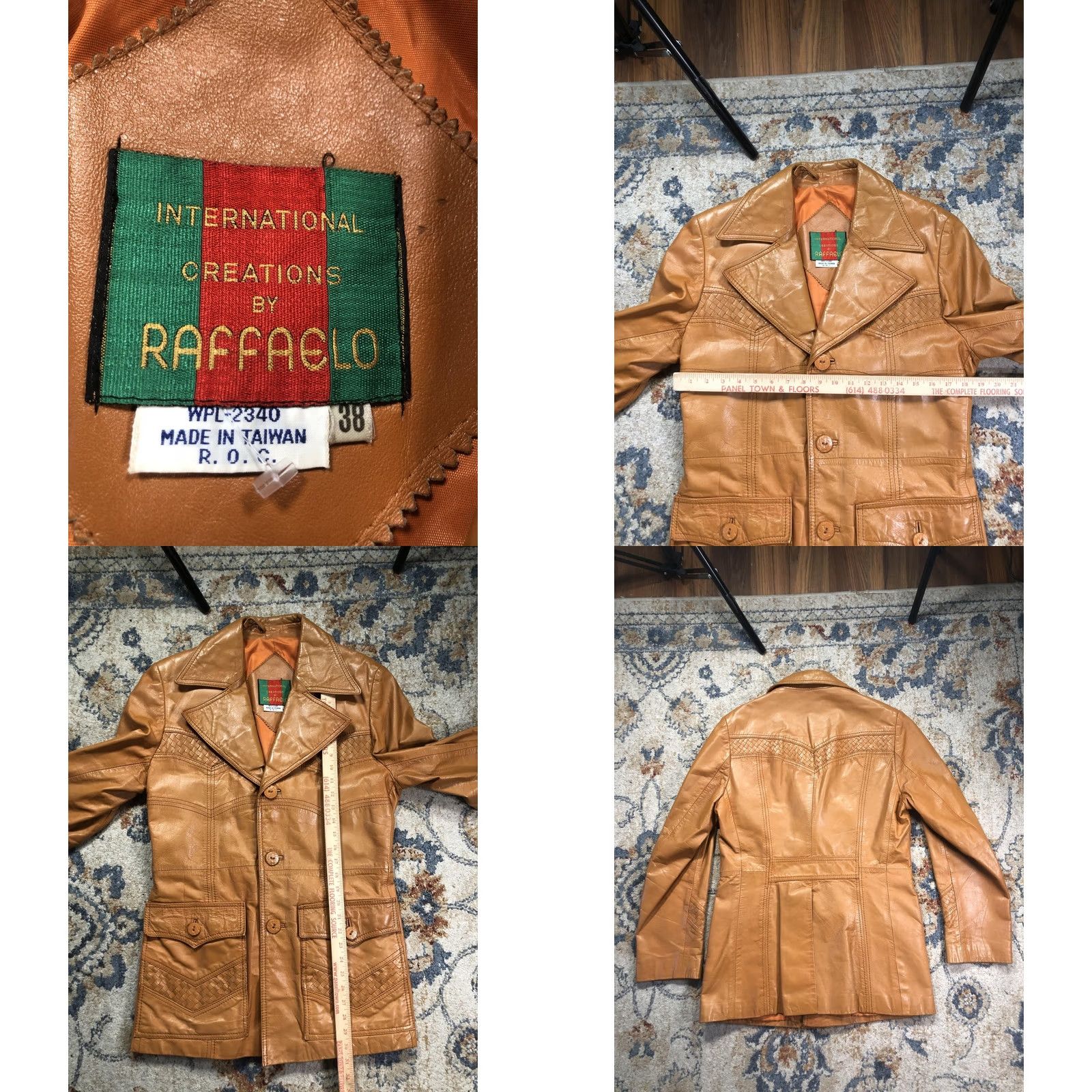 Vintage VINTAGE Raffaelo Coat Womens 38 Brown Leather Woven Pocket Mid Length Retro 70s Coat Womens Brown Leather Overcoat 38 Vintage 70s Retro Casual Women's Size XS / US 0-2 / IT 36-38 - 8 Thumbnail