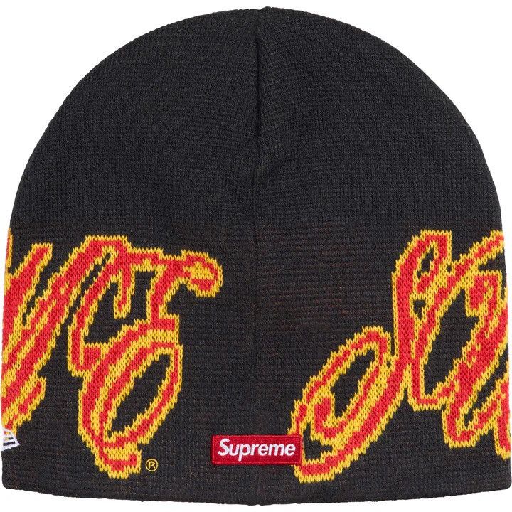 New Era × Supreme Supreme New Era Cursive Beanie Dark Navy Size ONE SIZE - 5 Thumbnail