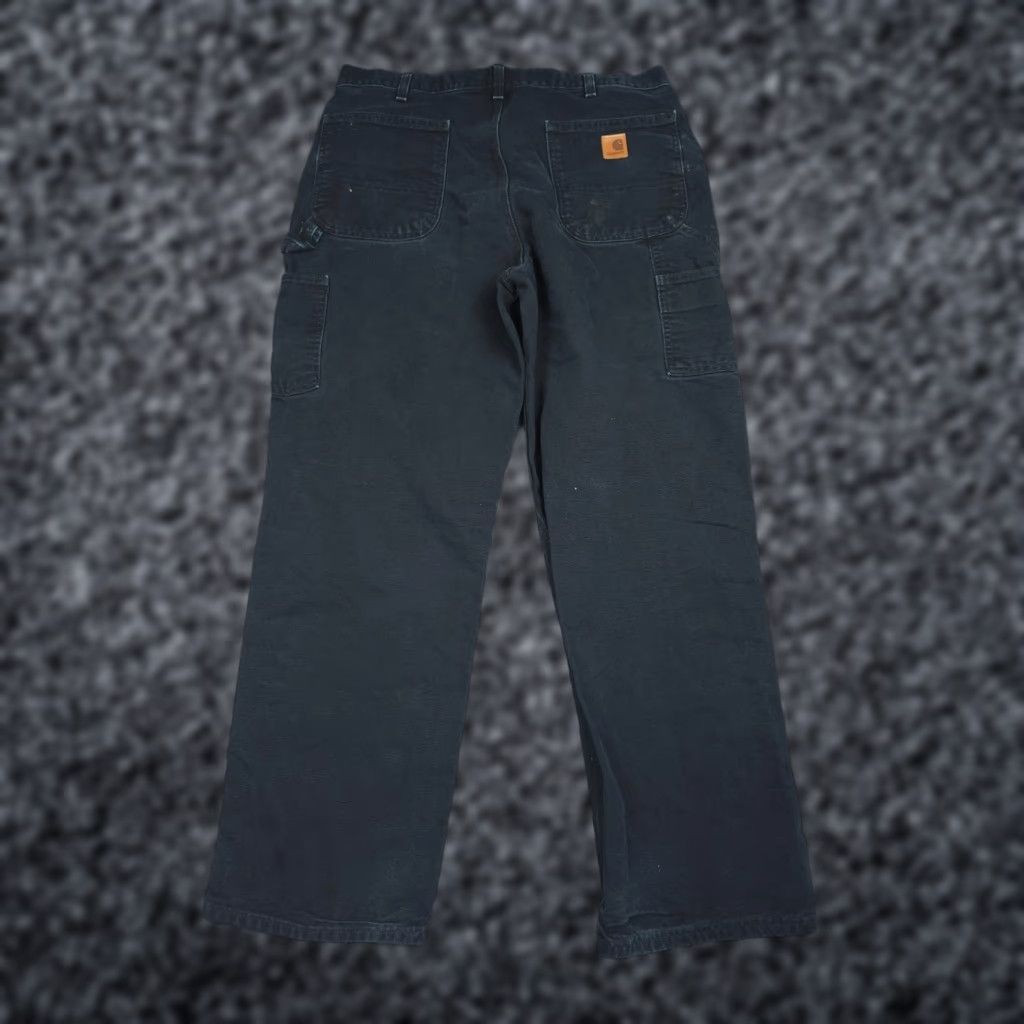 Carhartt VINTAGE Carhartt Carpenter Jeans Mens 34 x 32 Paint Distress Hole Workwear Denim Cotton Straight 34 in Inseam 32 in Black Mens Size US 34 / EU 50 - 1 Thumbnail