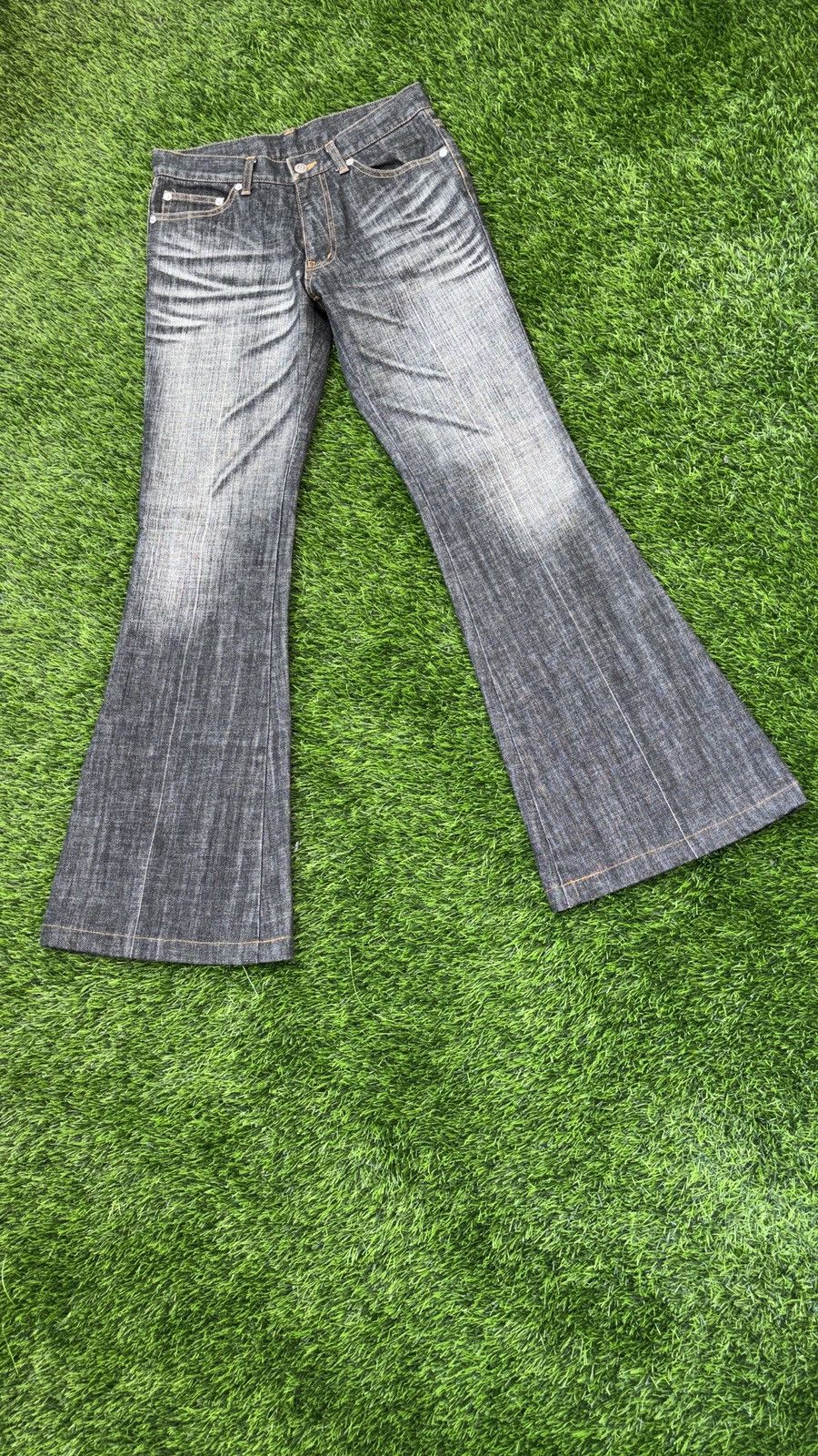 Tornado Mart Tornado Mart Black Washed Flared Jeans Size US 31 - 6 Thumbnail