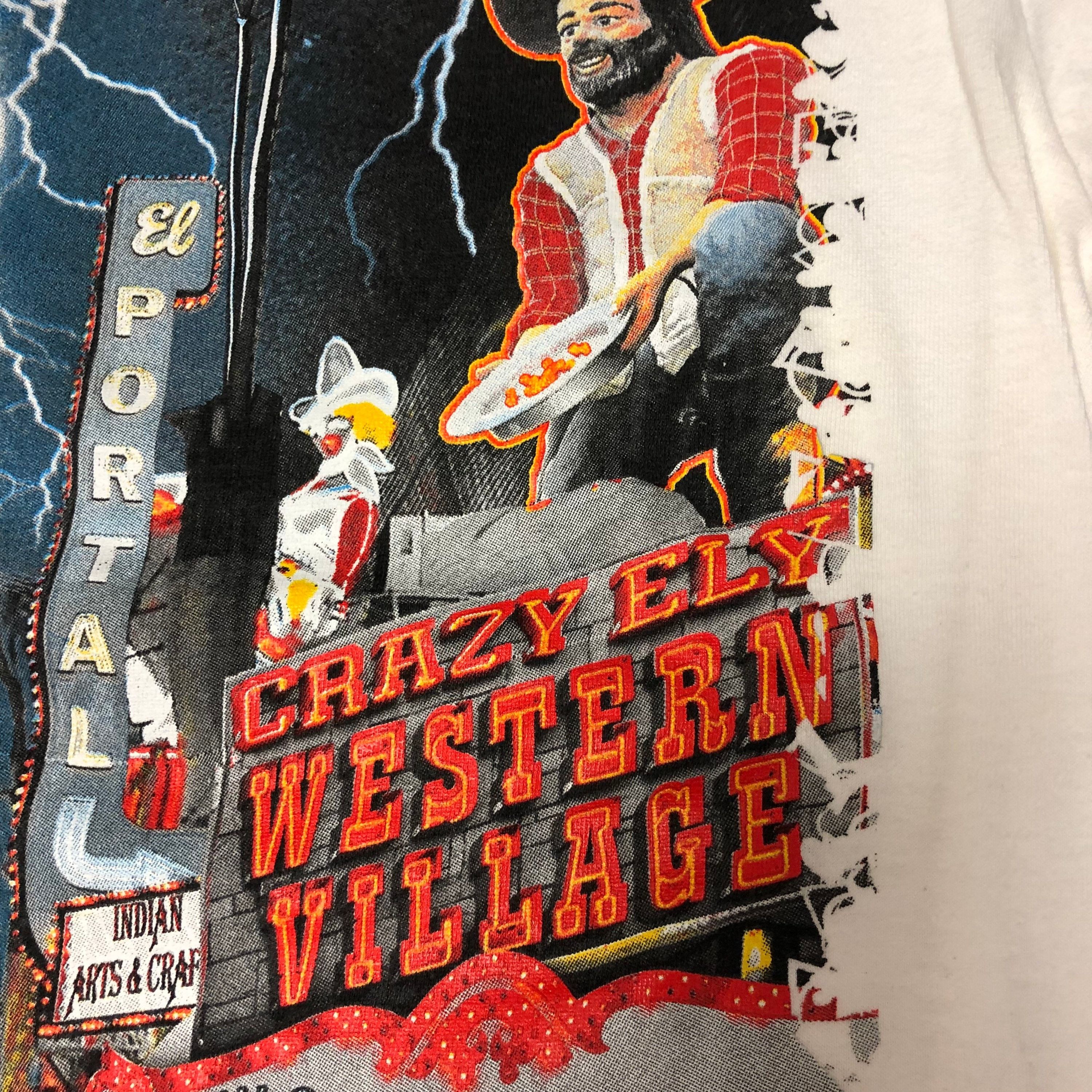 Anvil 90's Las Vegas CRAZY ELY WESTERN VILLAGE Store T Shirt Size US L / EU 52-54 / 3 - 4 Thumbnail