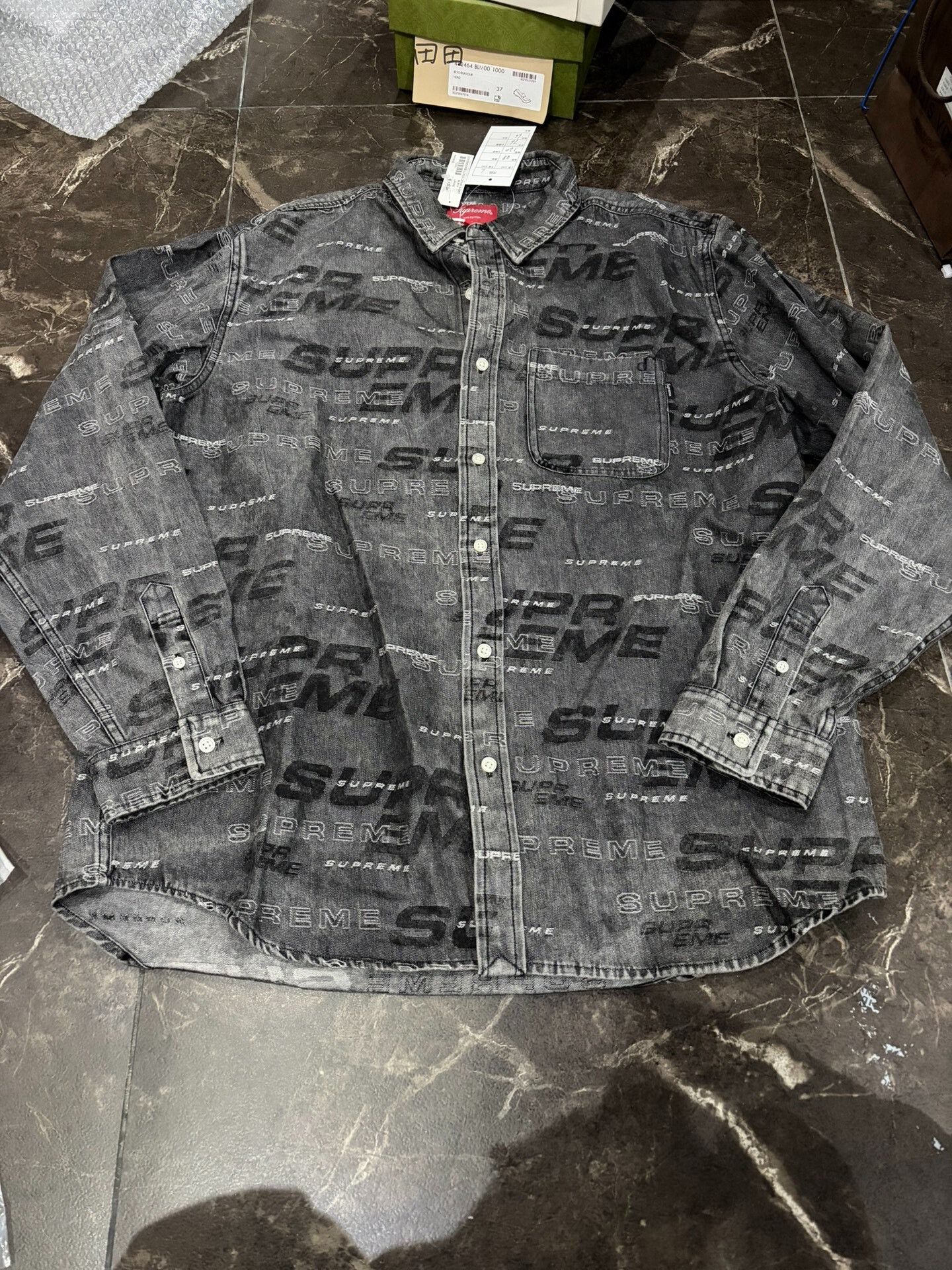 Supreme Supreme All-Over Print Denim Shirt Size US L / EU 52-54 / 3 - 1 Thumbnail