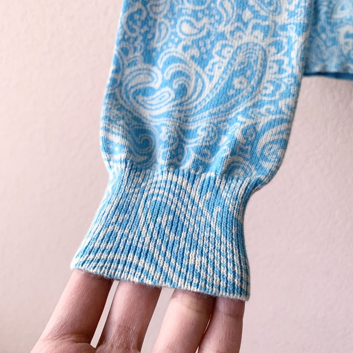 Y2K paisley blue cardigan
