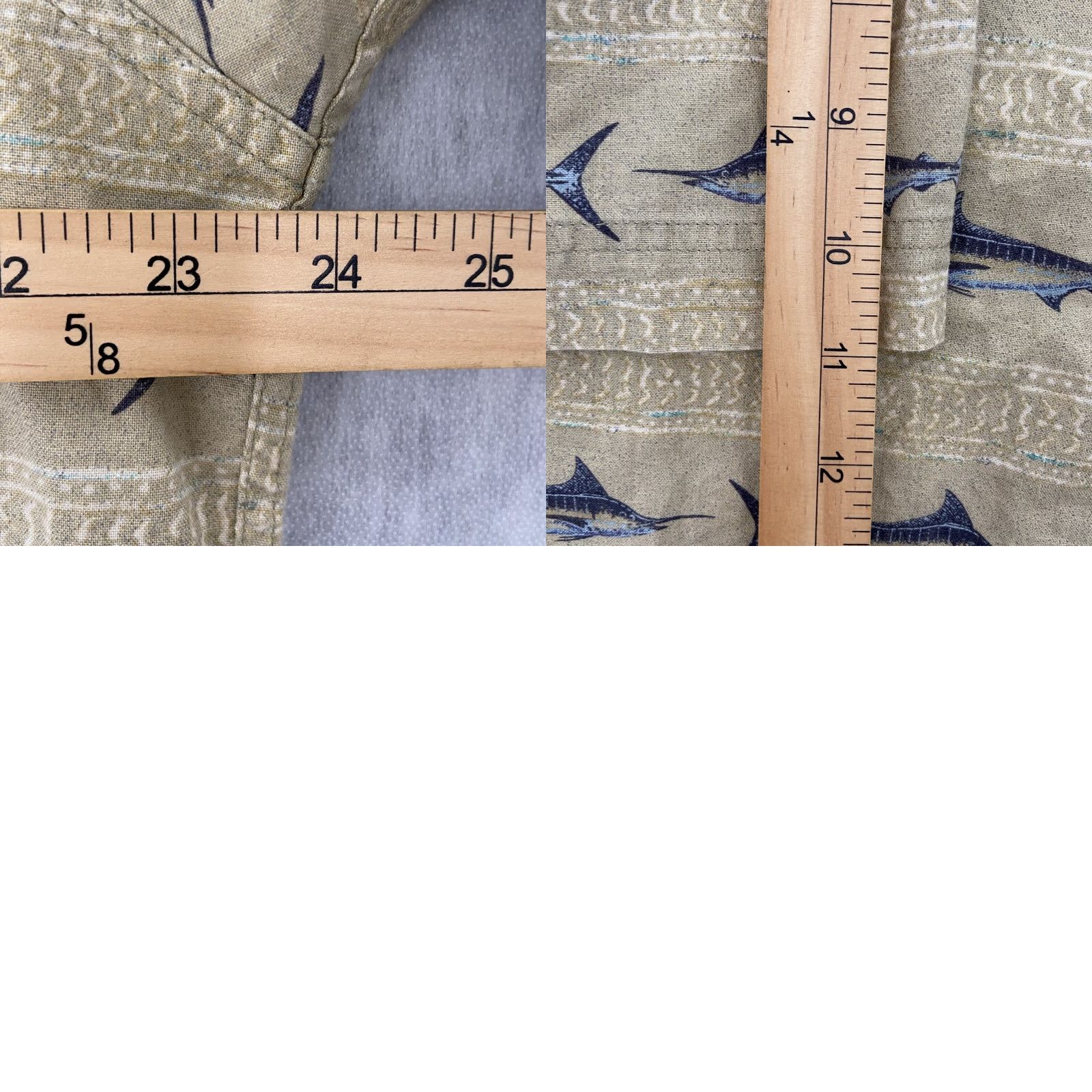 Vintage Woolrich Shirt Adult Large Tan Swordfish Short Sleeve Button-Up Fishing L Mens Regular 100% Cotton Khaki Pattern Swordfish Size US L / EU 52-54 / 3 - 8 Thumbnail