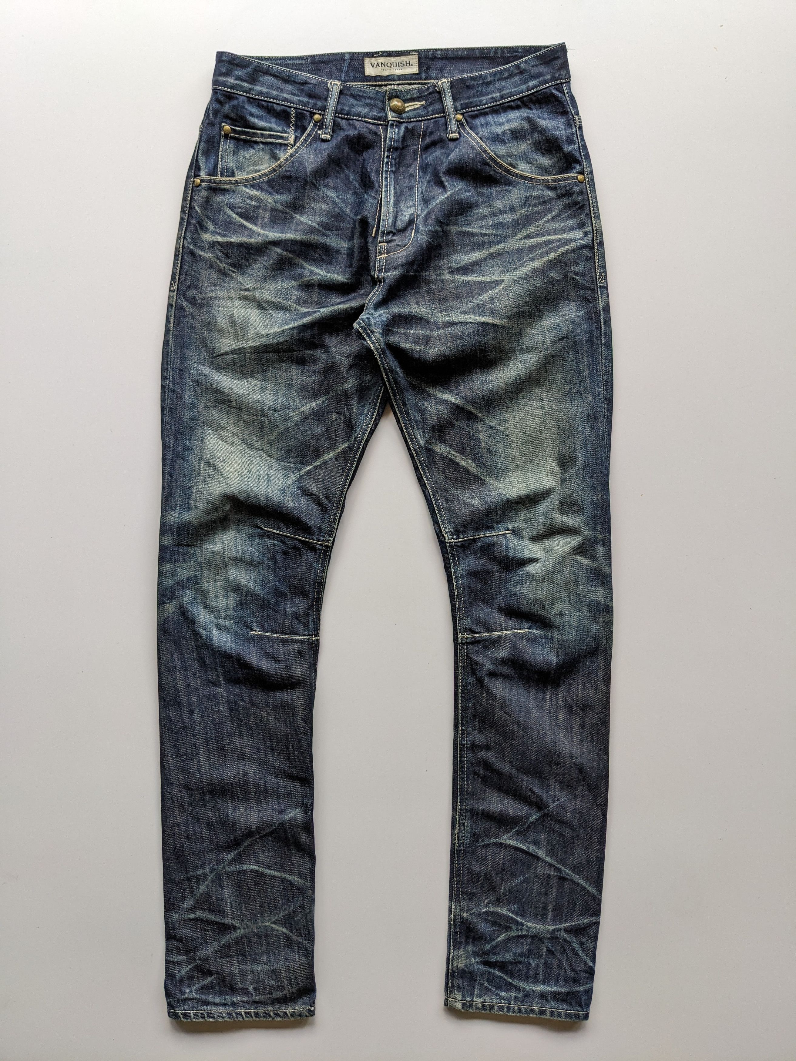 Japanese Brand × Jean × Vanquish Vanquish faded clawmark curve leg jeans Size US 33 - 1 Thumbnail