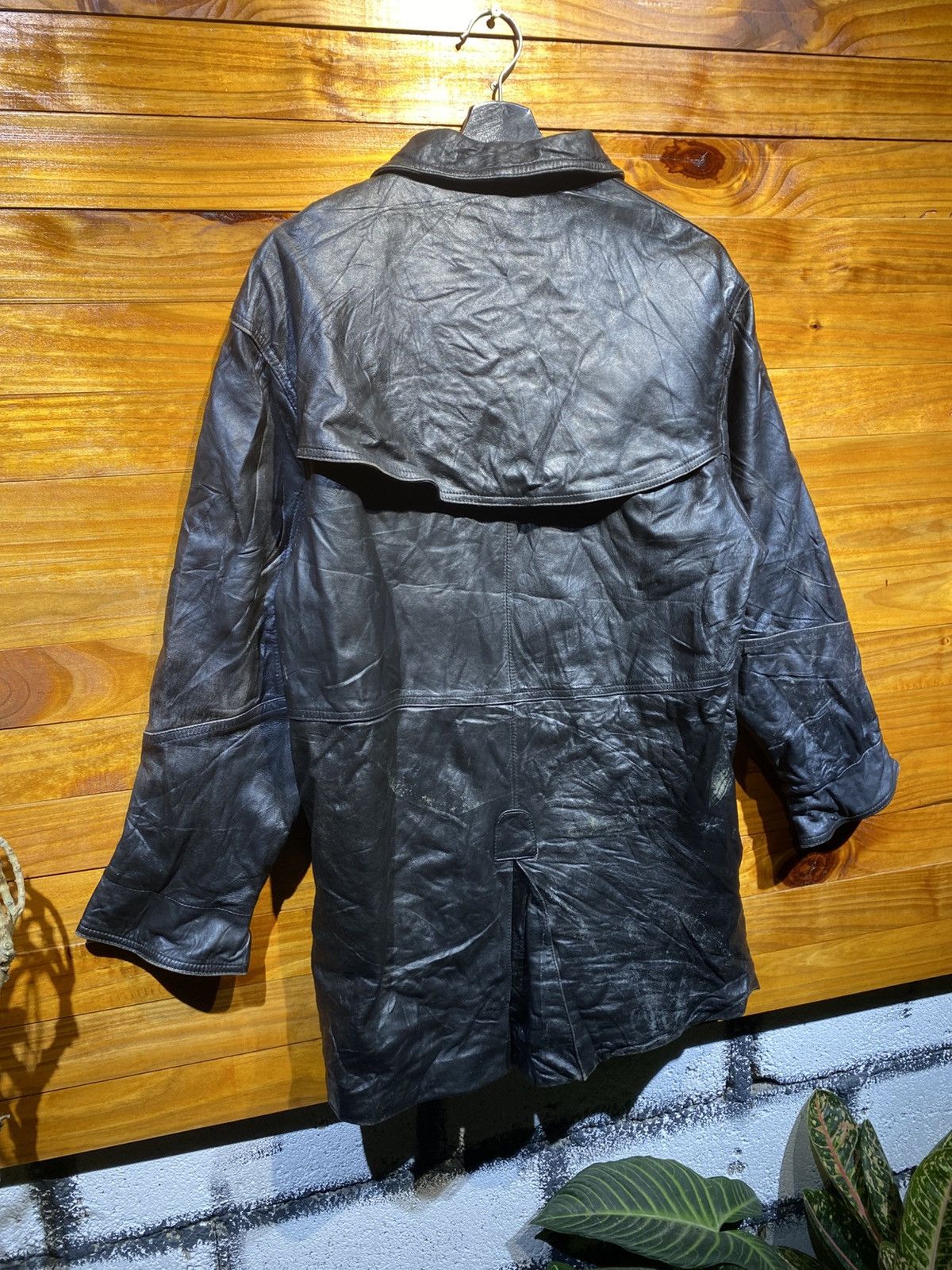 Genuine Leather Vintage Black Genuine Leather Trench Coat Long Jacket Size US S / EU 44-46 / 1 - 12 Thumbnail