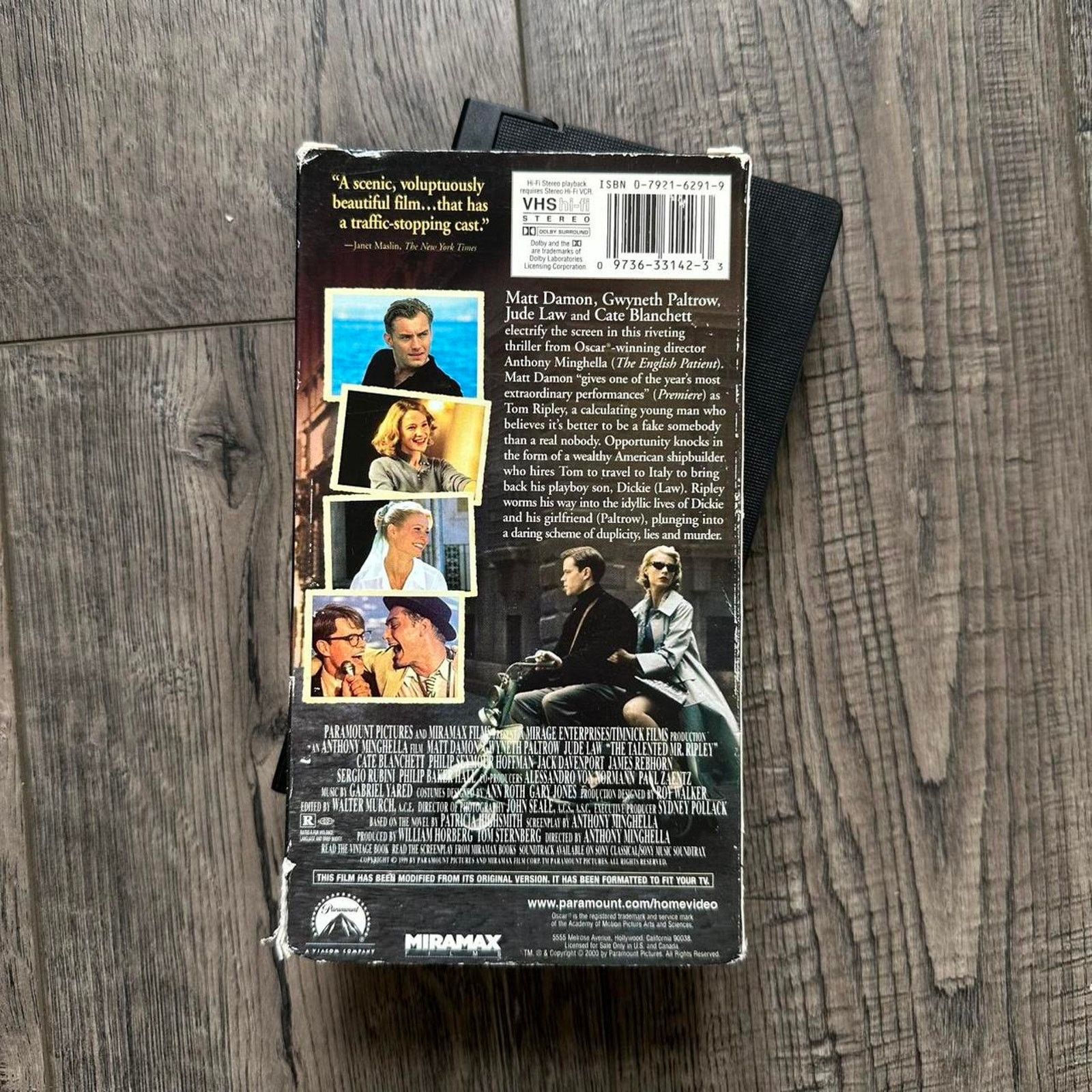 Vintage Rare Vintage The Talented Mr Ripley VHS Movie Tape Size ONE SIZE - 7 Thumbnail