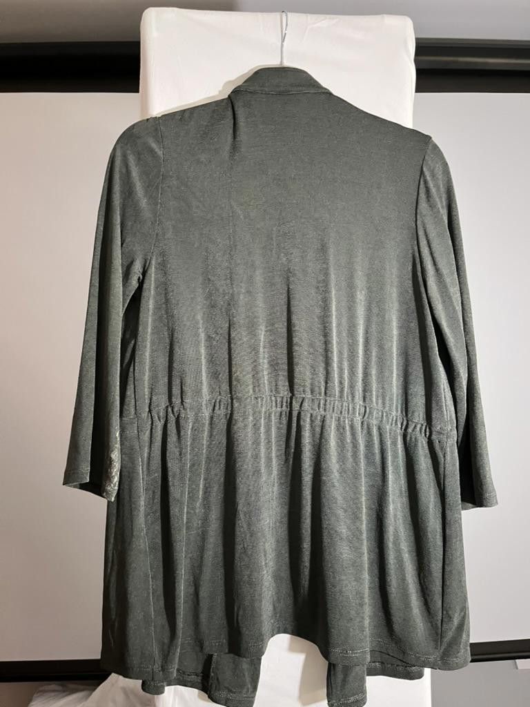 Chicos Chico's Stylish Trench Coat with Gold Accents - Green Size XS / US 0-2 / IT 36-38 - 3 Thumbnail