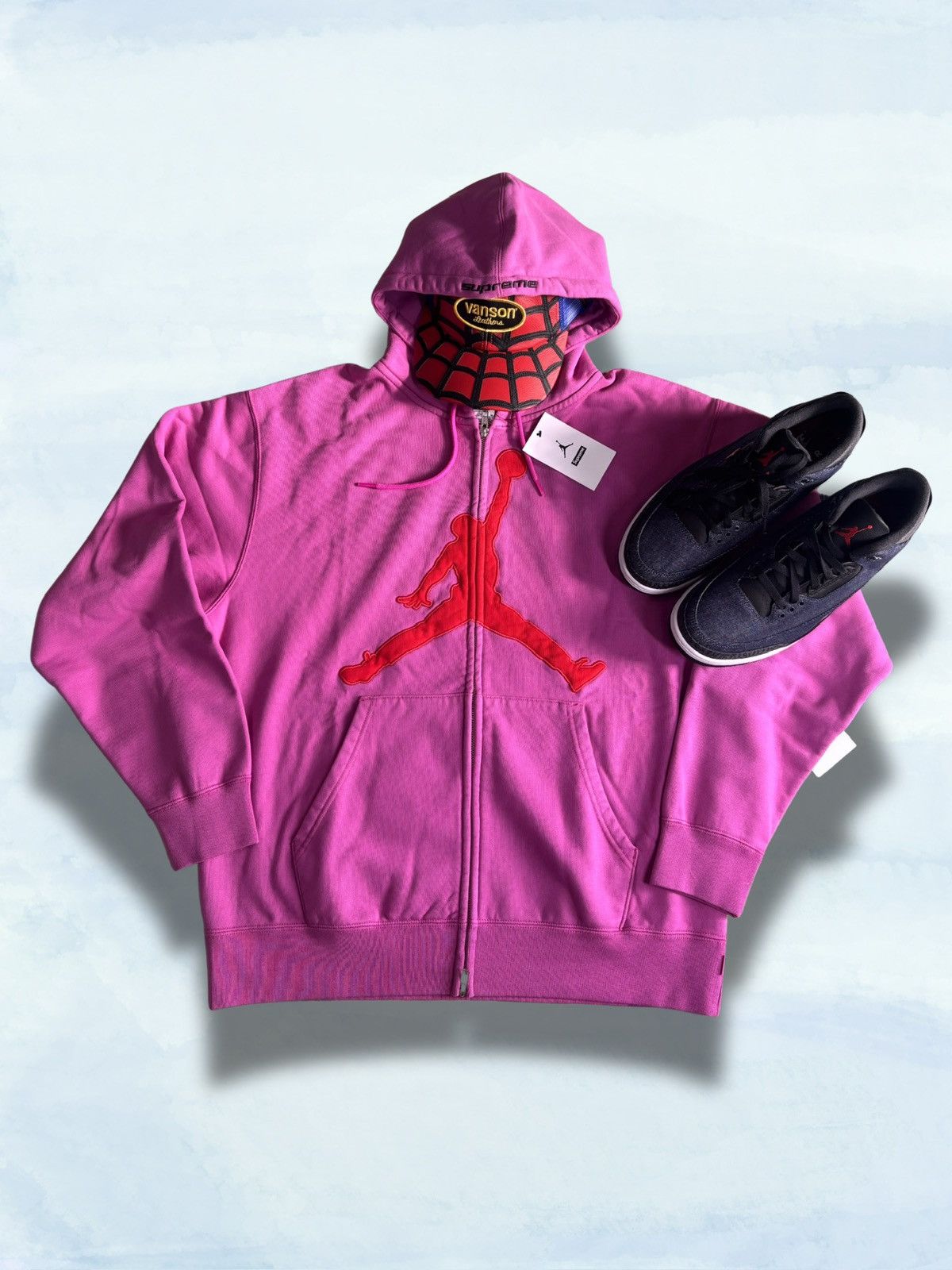 Supreme Supreme State Zip Up Hooded Sweatshirt in Pink | Grailed