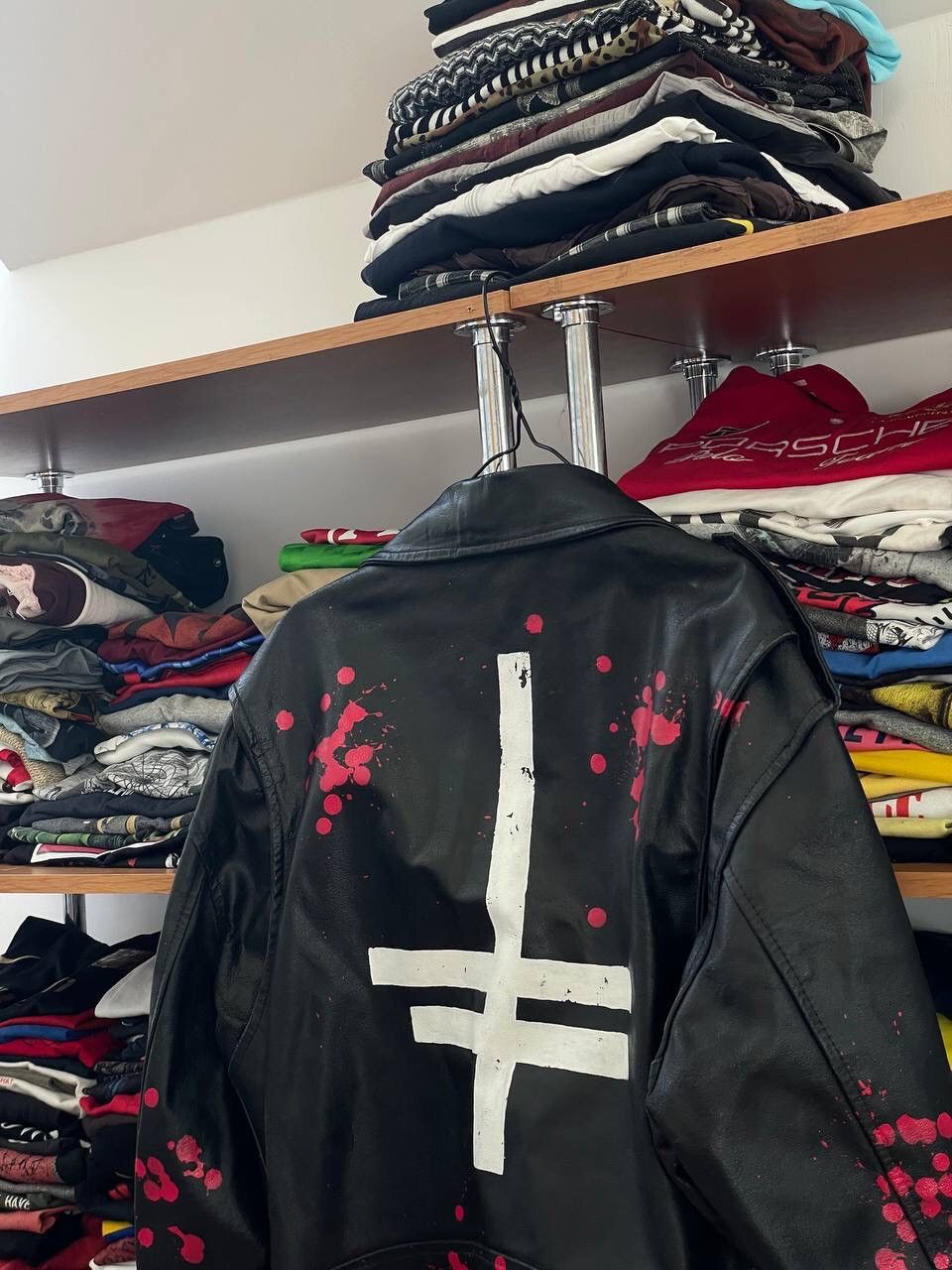 vintage heavy italian leather Y2k motorcycle jacket