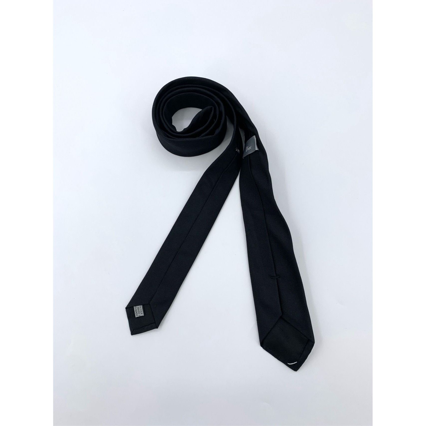 Dior Christian Dior Black Silk Mens Tie Classic Design 150cm Size ONE SIZE - 2 Thumbnail