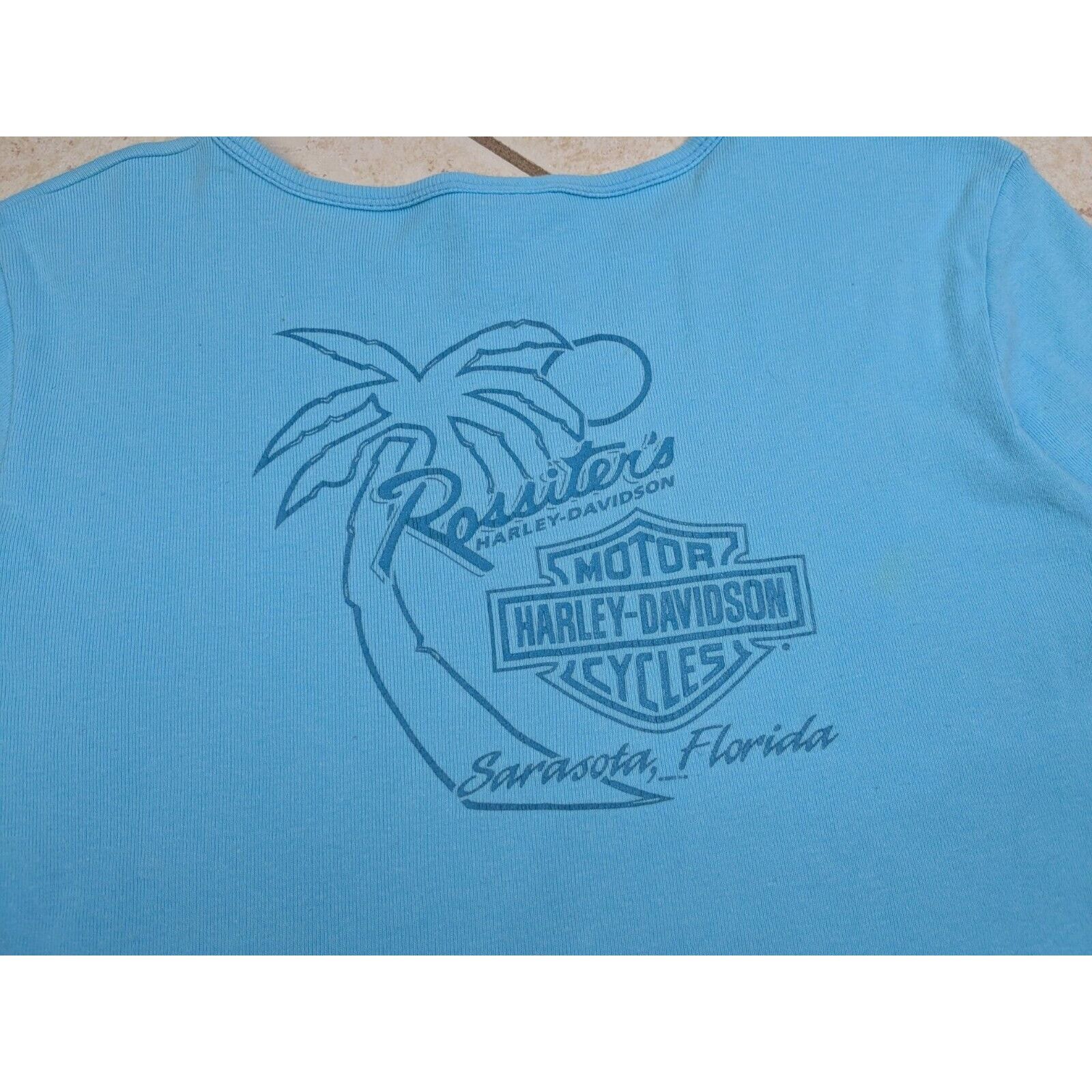 Harley Davidson Vtg Harley Davidson Shirt M Blue Y2K 3/4 Sleeve Sarasota FL Size M / US 6-8 / IT 42-44 - 7 Thumbnail