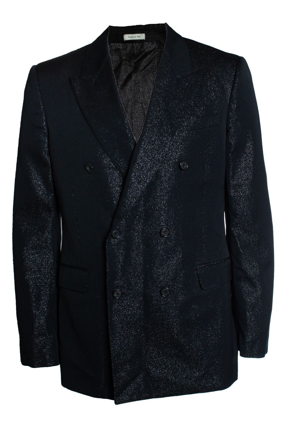 Alexander McQueen Alexander McQueen, Black double breasted glitter blazer Size 52R - 1 Thumbnail