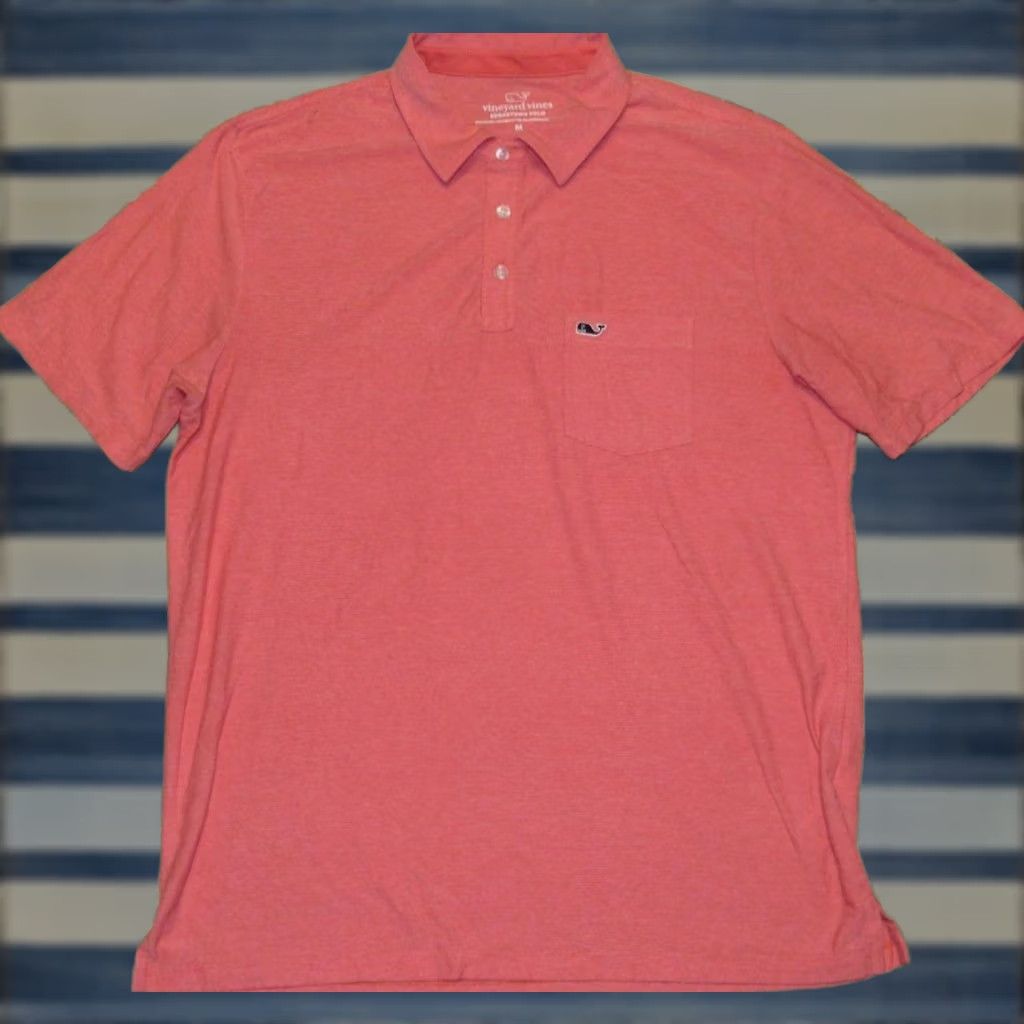 Vineyard Vines VINEYARD VINES Edgartown Pink Short Sleeve Polo Shirt Medium M Mens Size US M / EU 48-50 / 2 - 1 Thumbnail