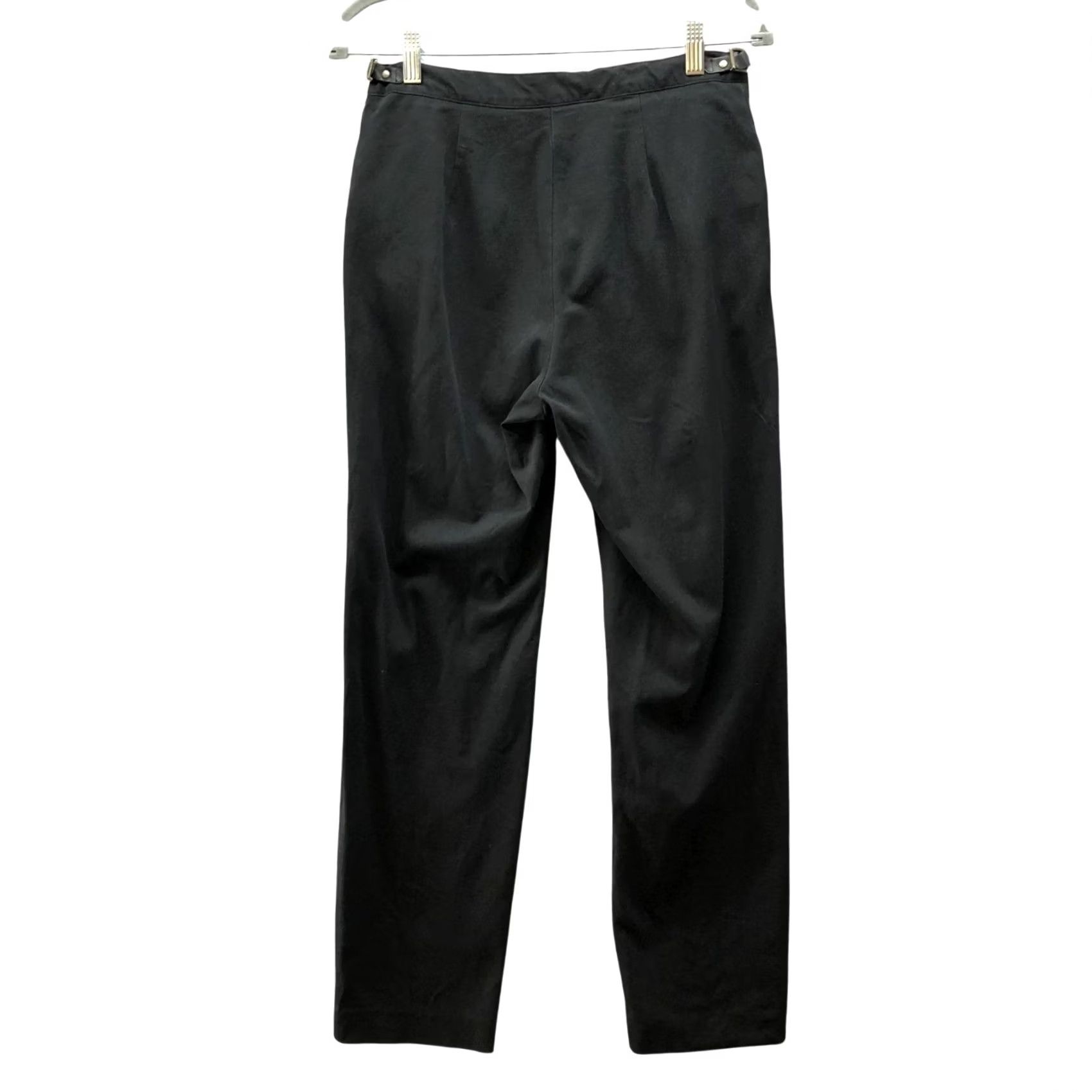Ralph Lauren VINTAGE? No Title: Lauren Ralph Lauren Trouser Pants Womens 6P Black Straight Front Seam Stretch Size 28" / US 6 / IT 42 - 2 Thumbnail