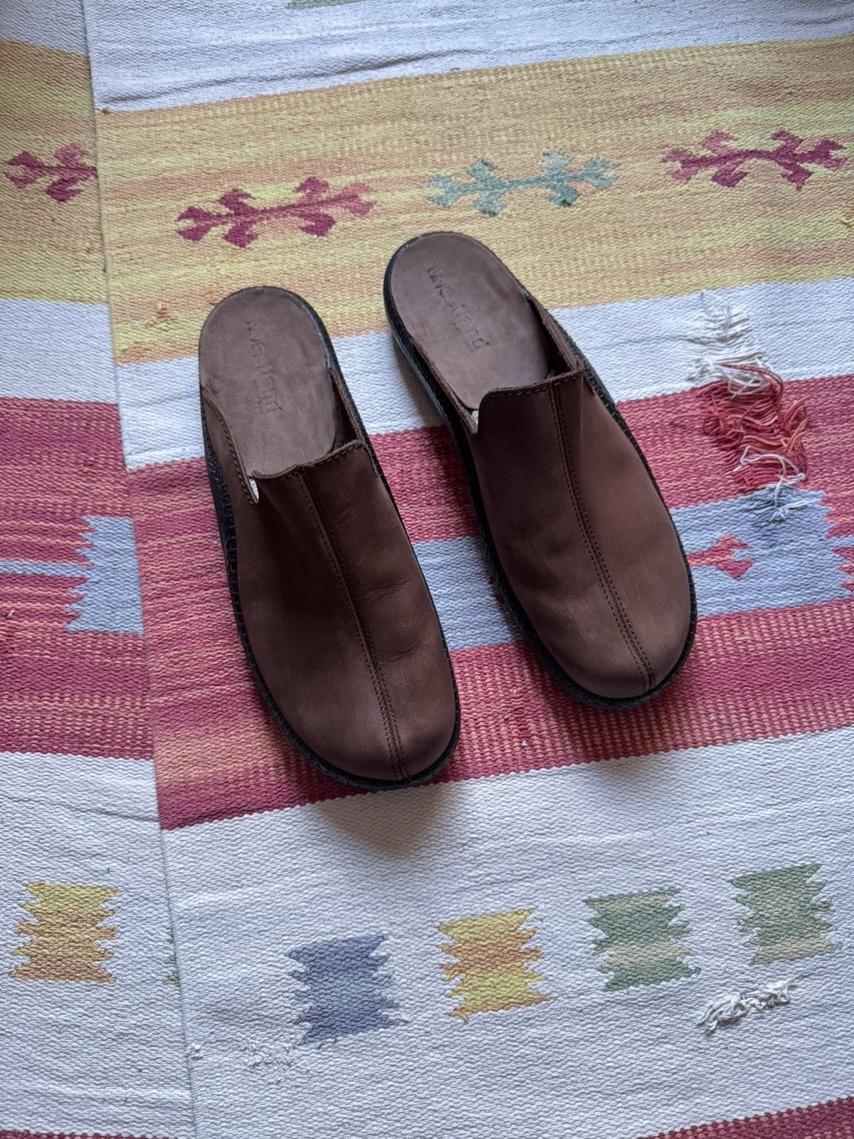 Genuine Leather Westland by Josef Seibel y2k Brown Leather Mule Dandals Size US 11 / EU 44 - 5 Thumbnail