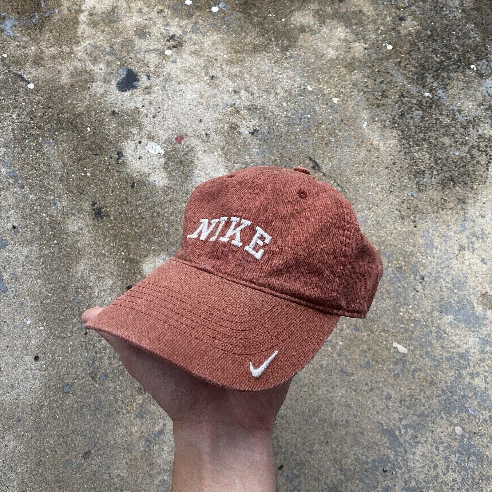 Nike Vintage Nike Center Small Swoosh Trashed Cap Hat 90s Y2K Size ONE SIZE - 1 Thumbnail