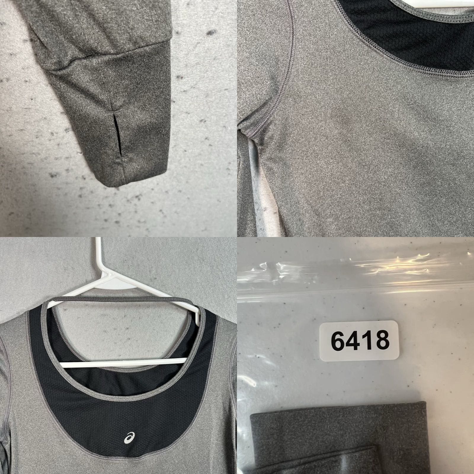 Asics VINTAGE ASICS Running Shirt Womens XS Gray Long Sleeve Thumb Hole Size XS / US 0-2 / IT 36-38 - 8 Thumbnail