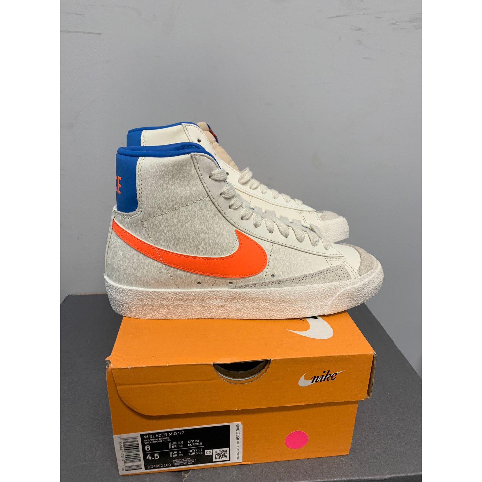 Nike Nike Blazer Mid 77 Sail Total Orange Women's Size 6 NEW Size US 6 / IT 36 - 1 Thumbnail