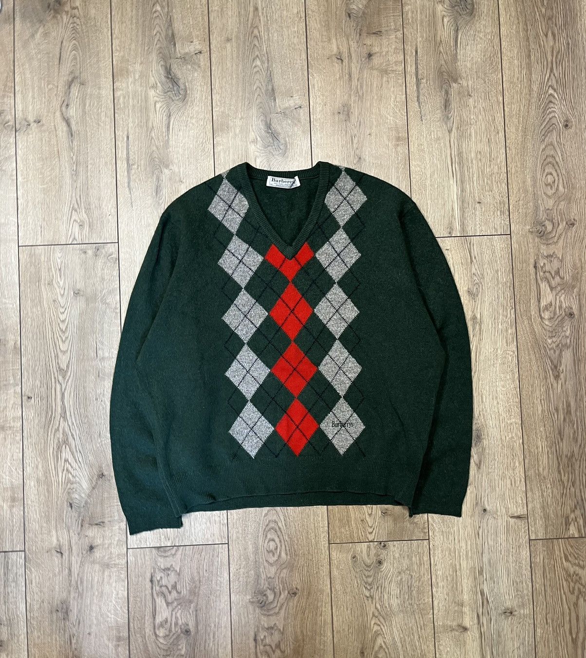 Burberry × Vintage Vintage Berberry multiple colour 100% wool rare sweater Size US L / EU 52-54 / 3 - 1 Thumbnail
