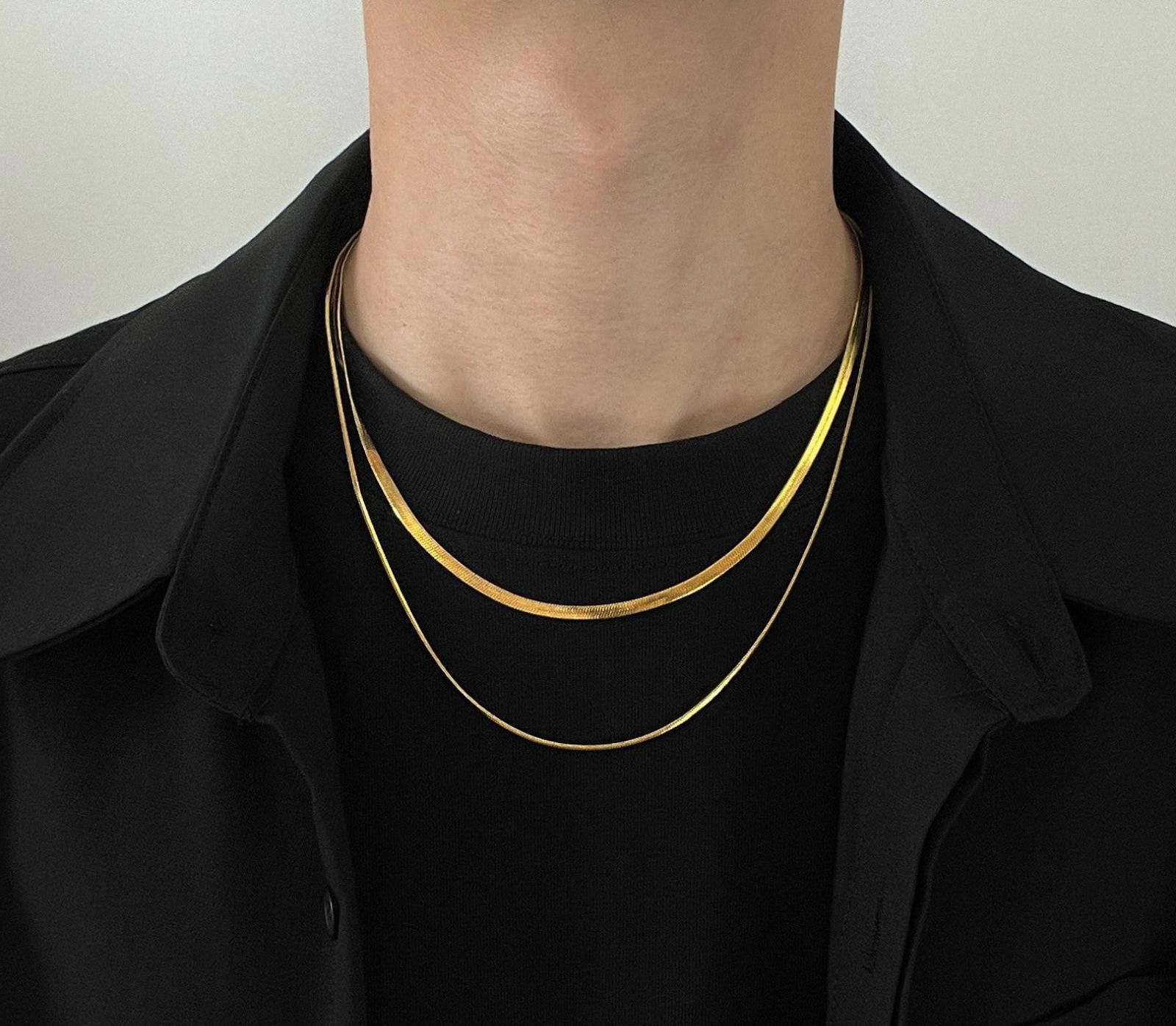 Jewelry Layered Gold Chain Necklace, Men's